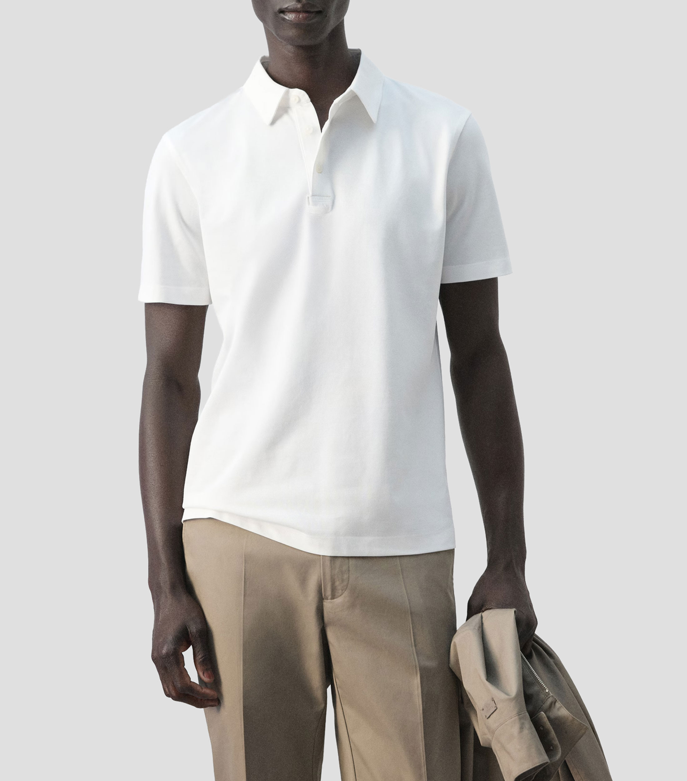 Playera tipo polo de manga corta lisa Hombre