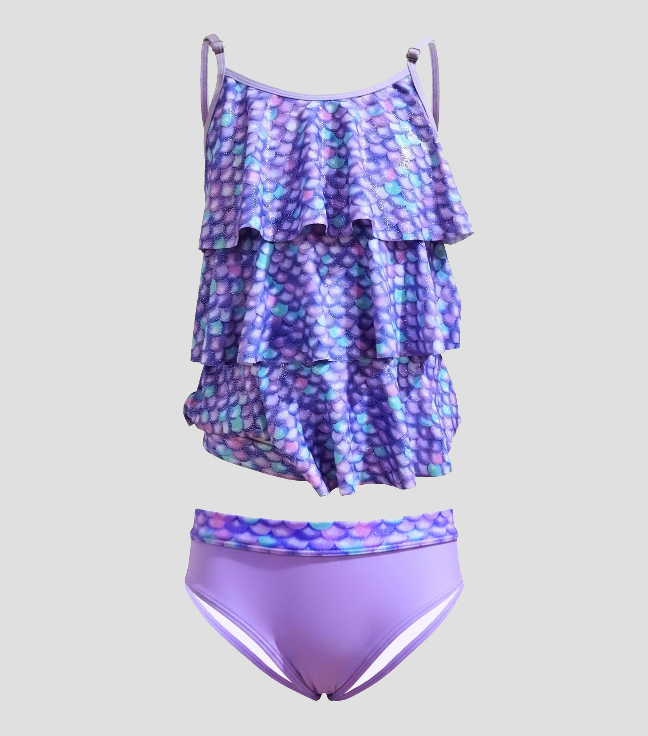 Tankini 2 piezas Purple Scales estampado Niña