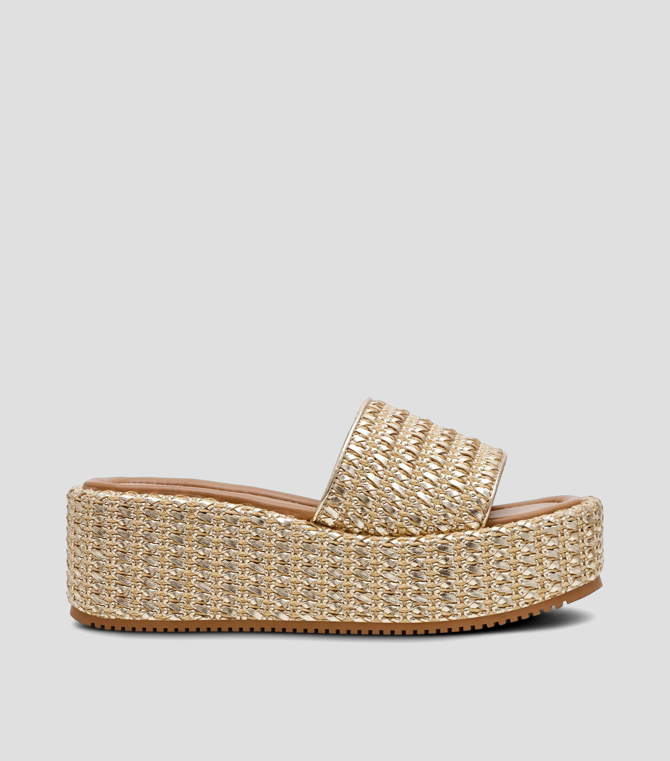 Sandalias slip on con cuña baja Decor Mujer