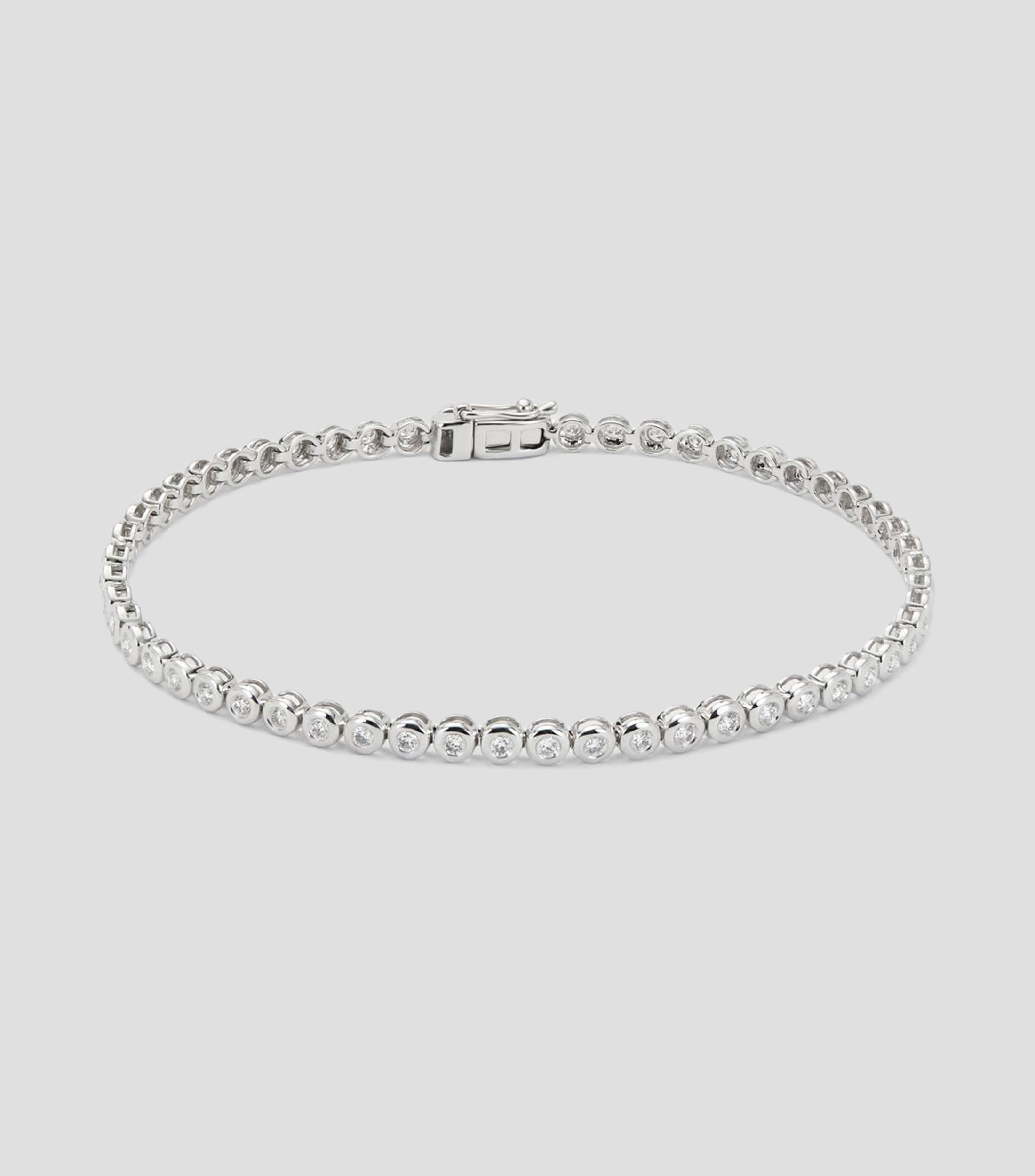 Brazalete en Oro blanco de 18 Kilates con diamantes Mujer