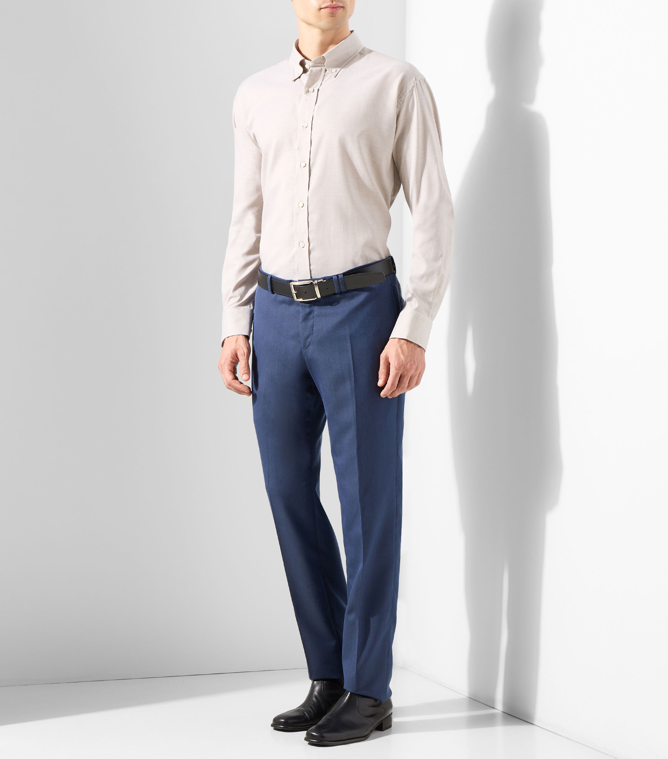 Camisa jaspeada manga larga Hombre