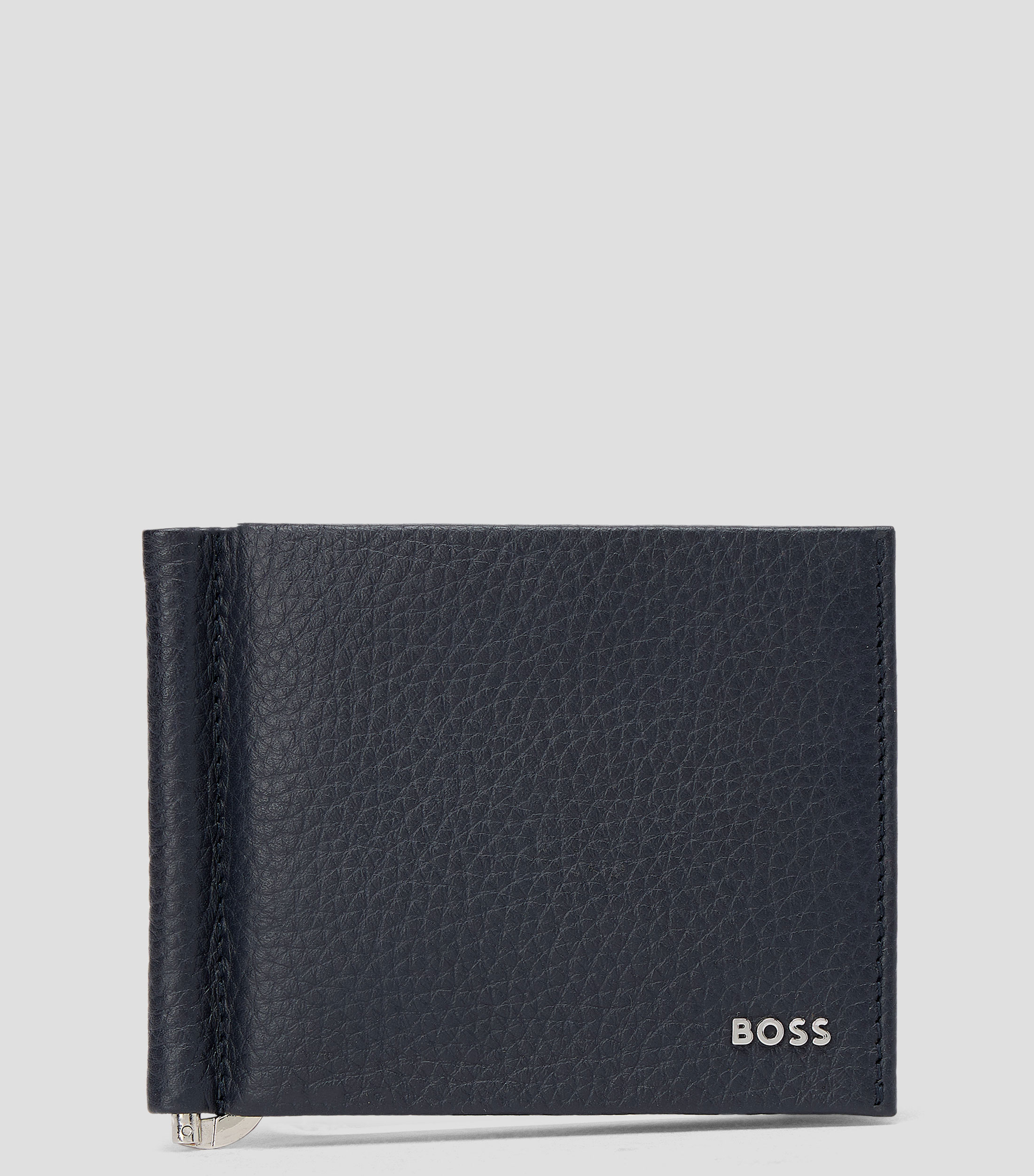 Cartera bifold en piel vacuna granulada Hombre