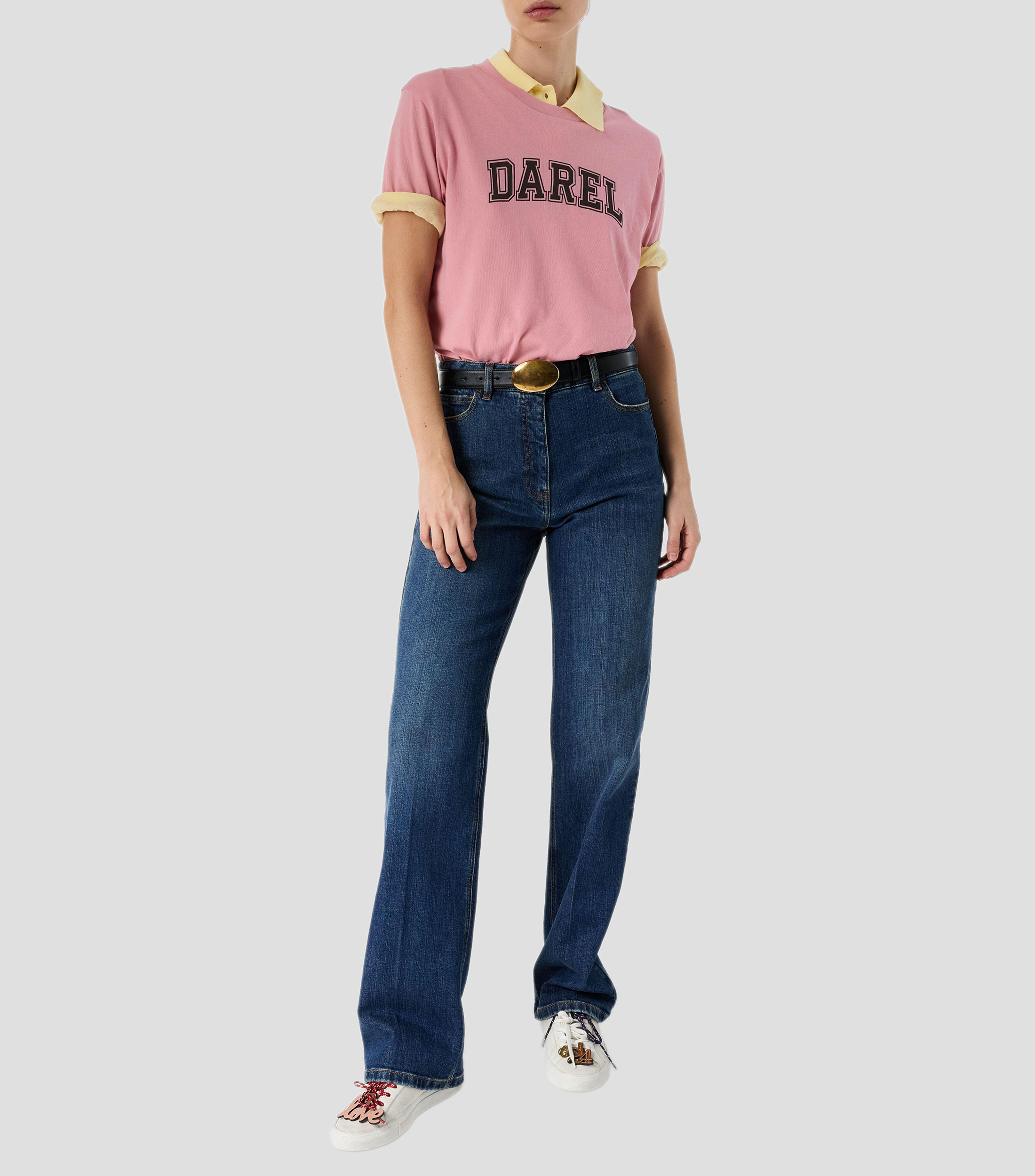 Playera cuello redondo manga corta Melly estampada Mujer