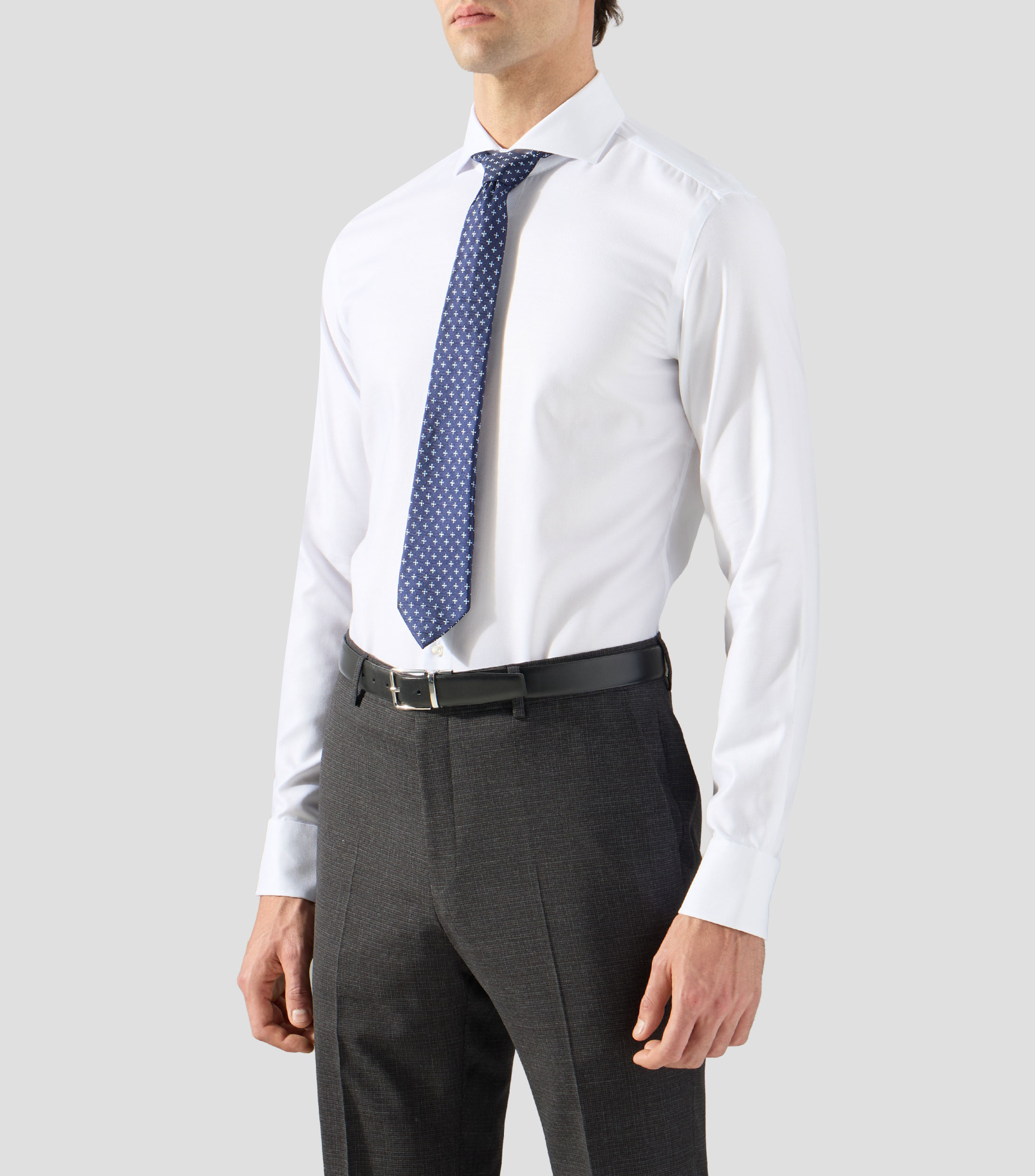 Camisa slim de algodón resistente a las arrugas Hombre