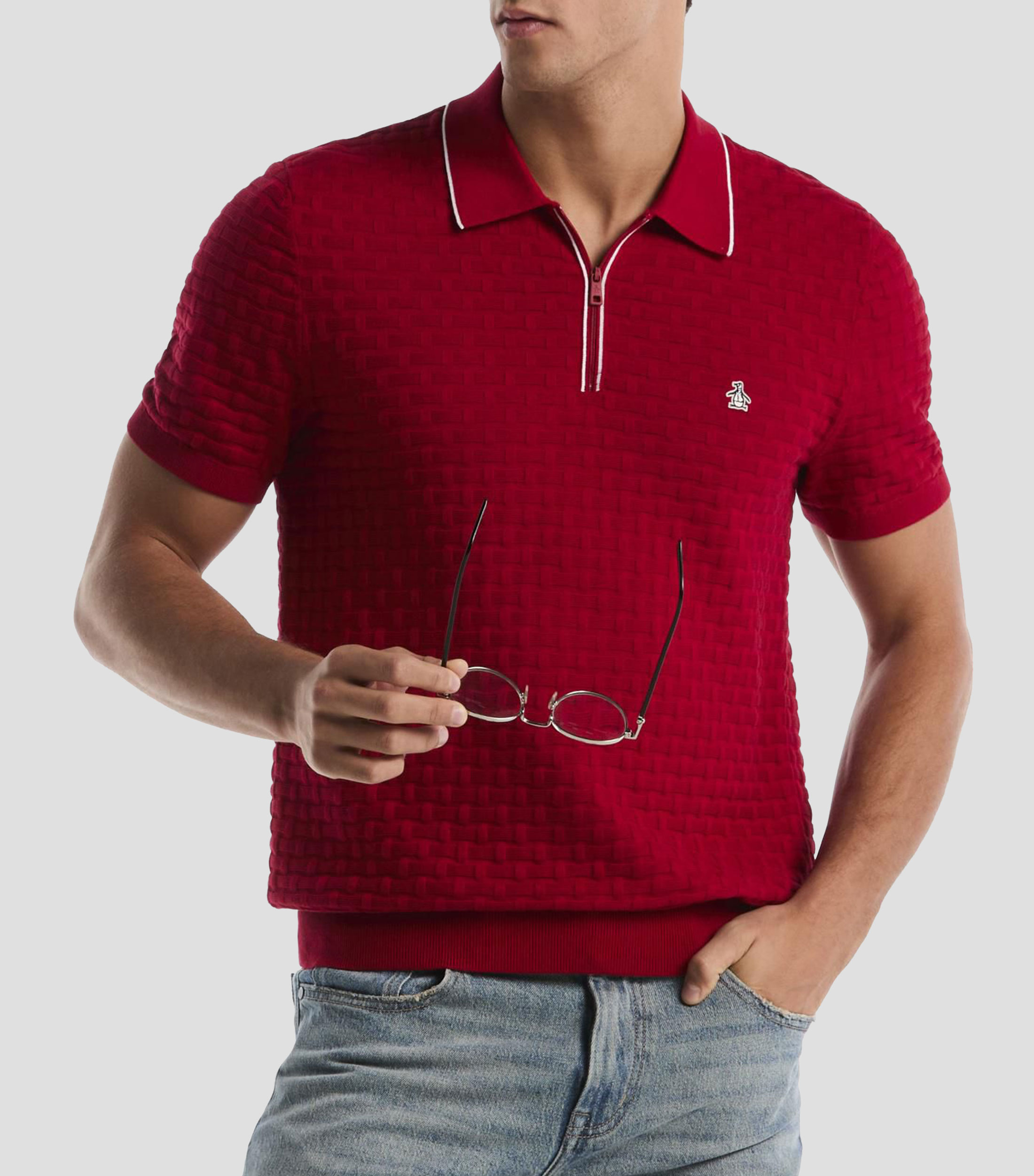 Playera tipo polo manga corta sólido Hombre