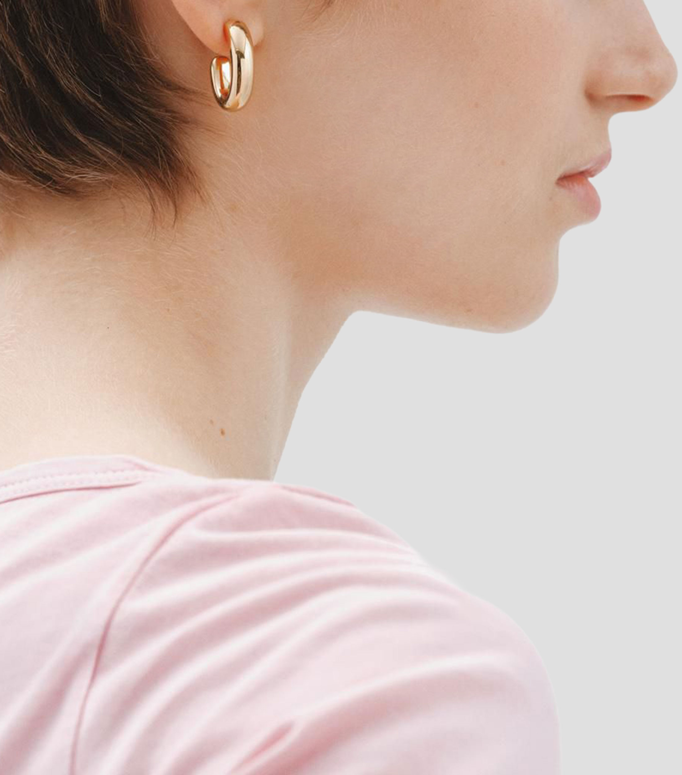 Pendientes de aro ovalados en plata 925 Mujer