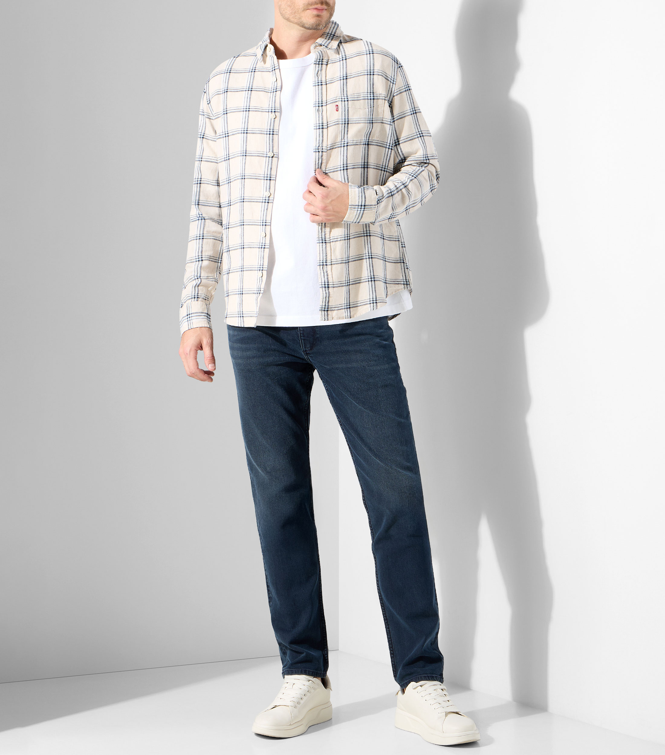 Camisa cuadros manga larga Hombre