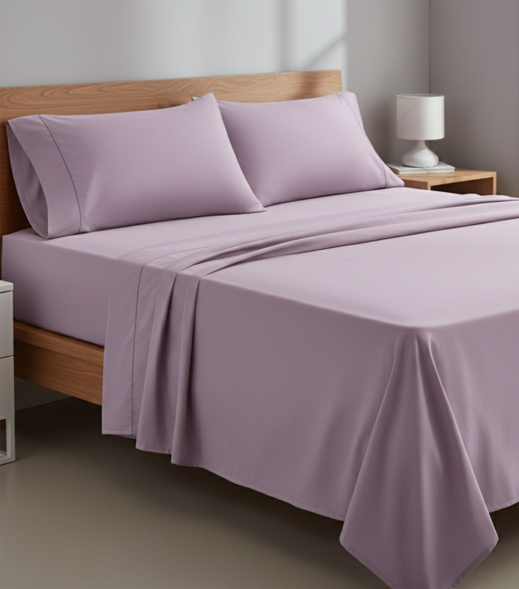 Juego Sábanas King Size de algodón Sateen Lavanda
