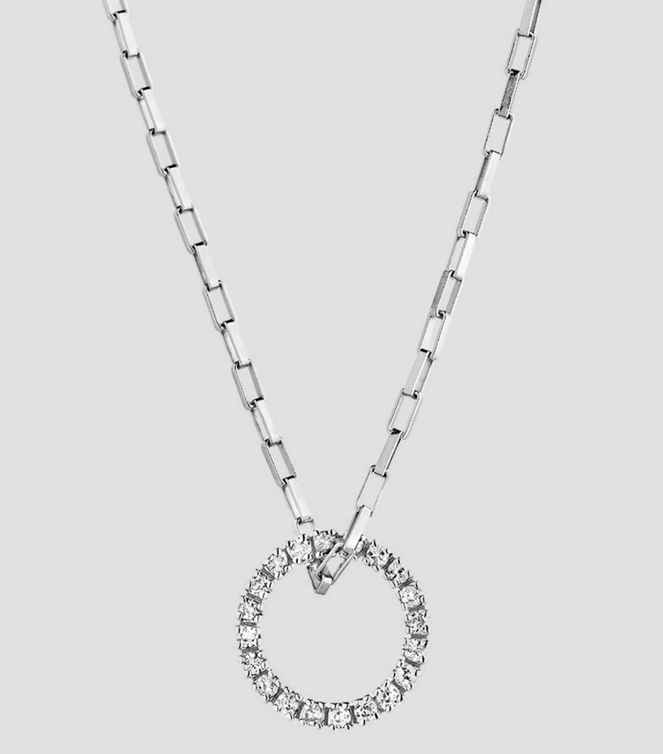 Collar con colgante en plata y topacios blancos Crossbow Mujer
