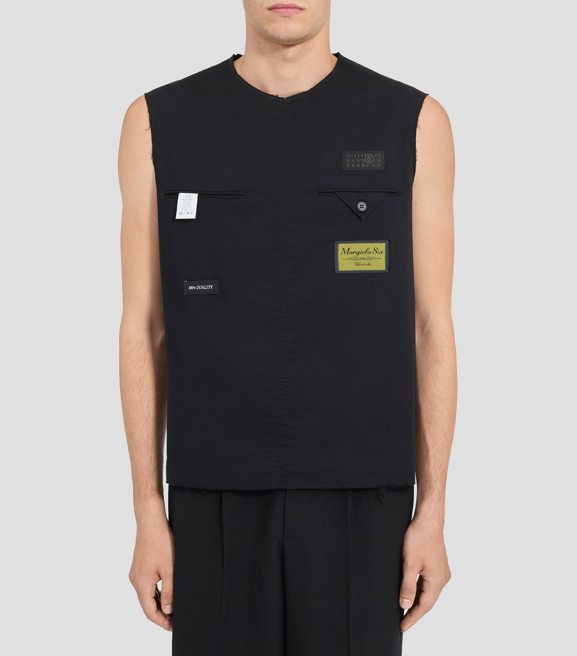Playera de cuello redondo sin mangas lisa Hombre