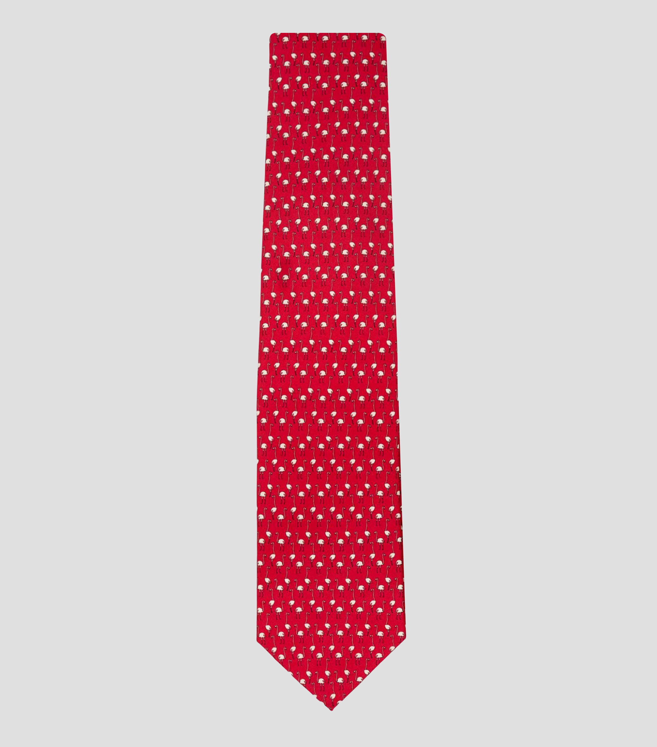 Corbata ancha de seda rojo estampada S8 Flamenco