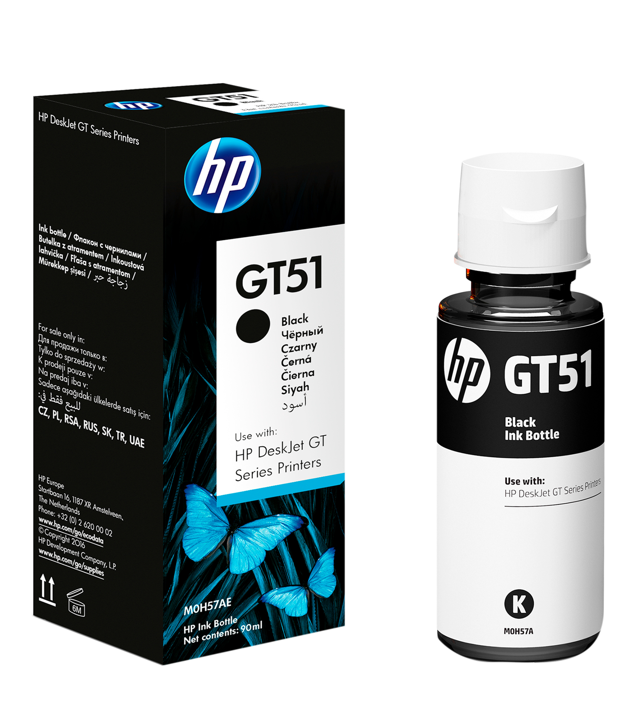 Botella de Tinta Original HP GT53 Negra 1VV22AL
