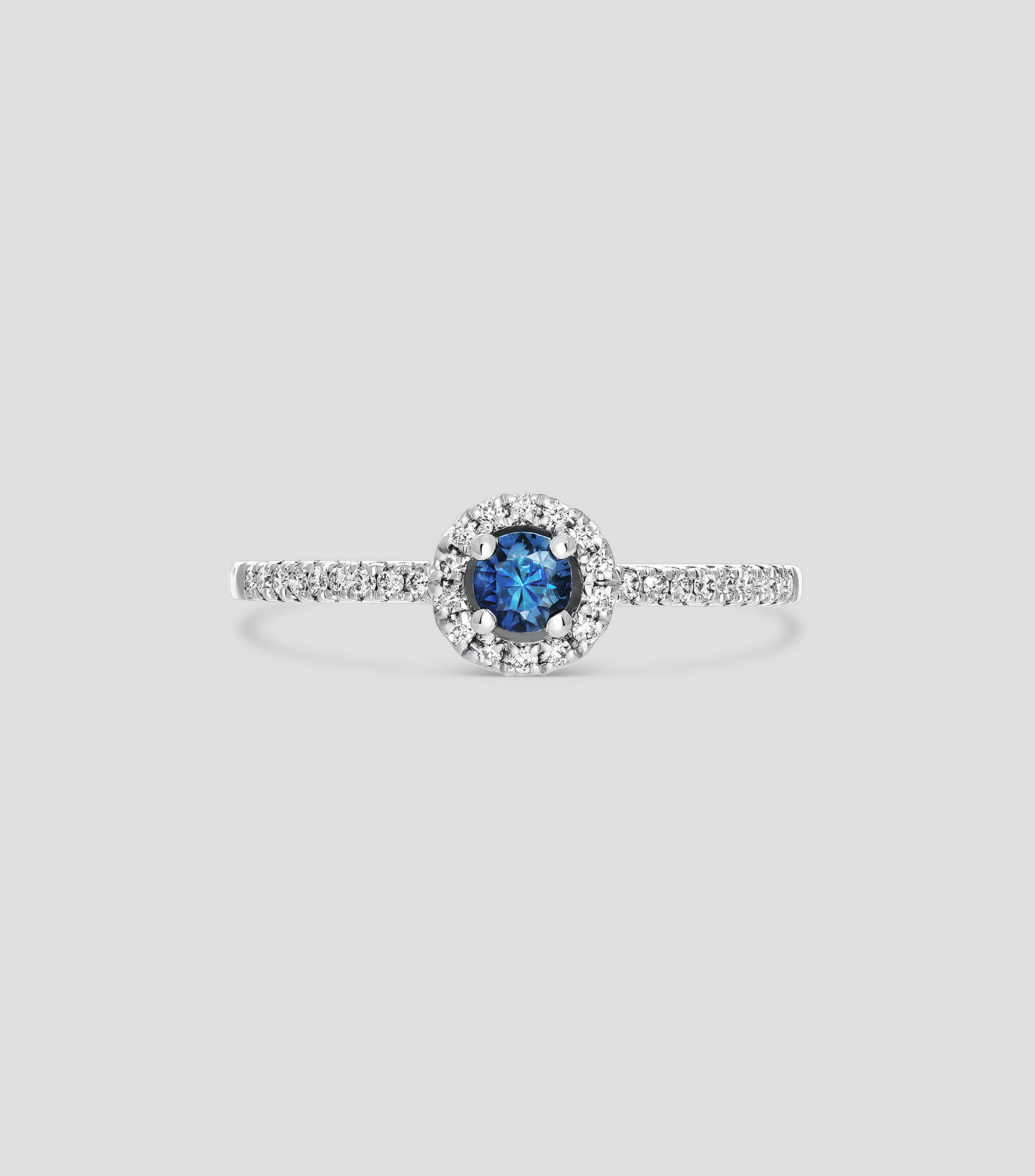 Anillo en Oro Blanco 18 Kts con Diamantes Big Three Mujer Talla: 3.5