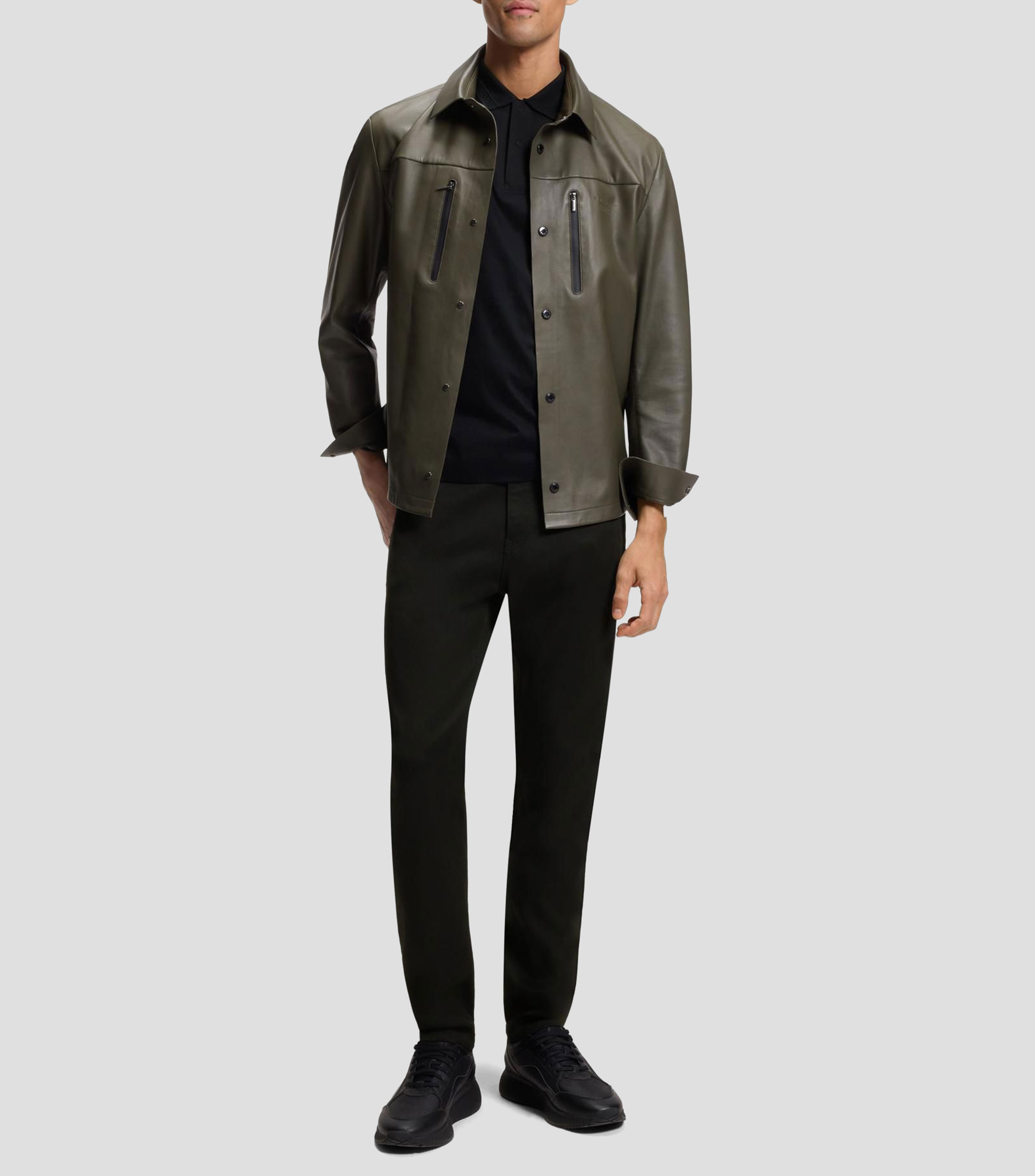 Pantalón Porsche x Boss tapered fit de tejido vaquero elástico Hombre