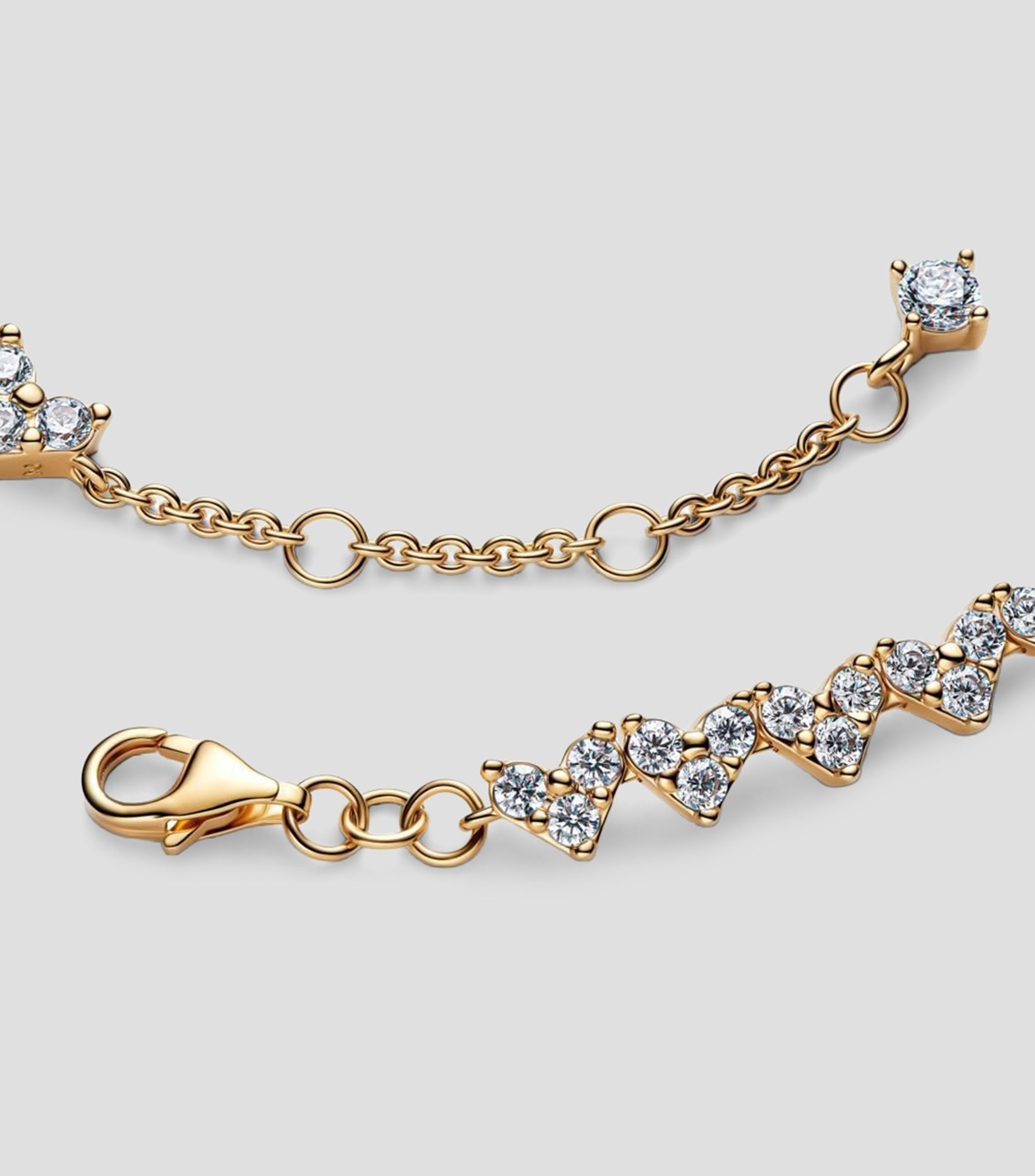Brazalete en plata corazones Mujer