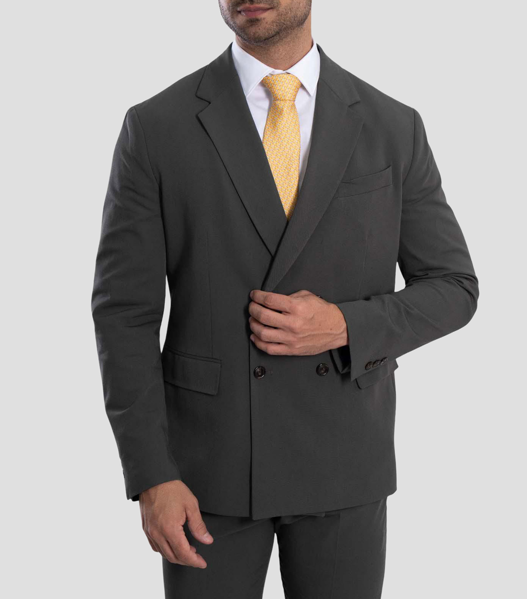 Corbata ancha de seda amarilla con estampado de chiles de México