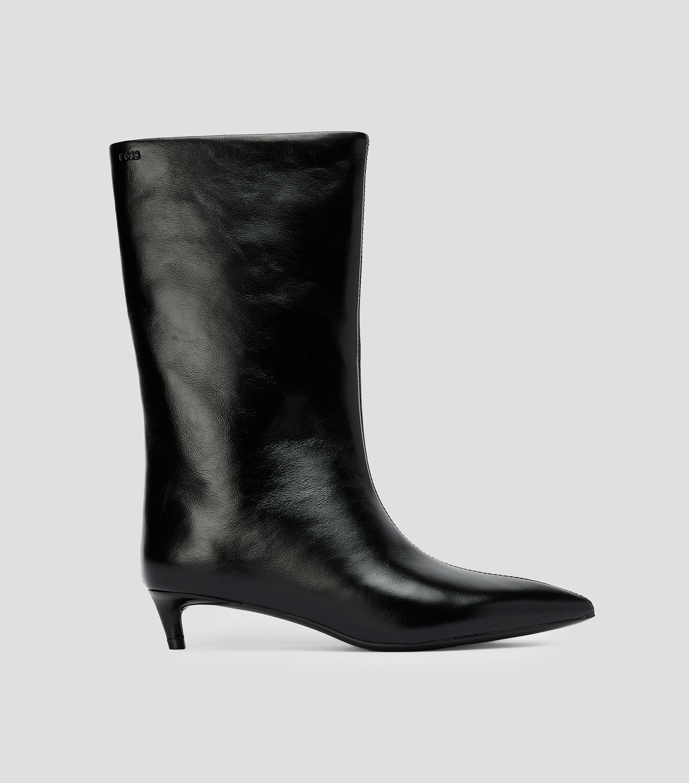 Hugo Boss Botas medias casuales en piel con tacón bajo de aguja Mujer ...