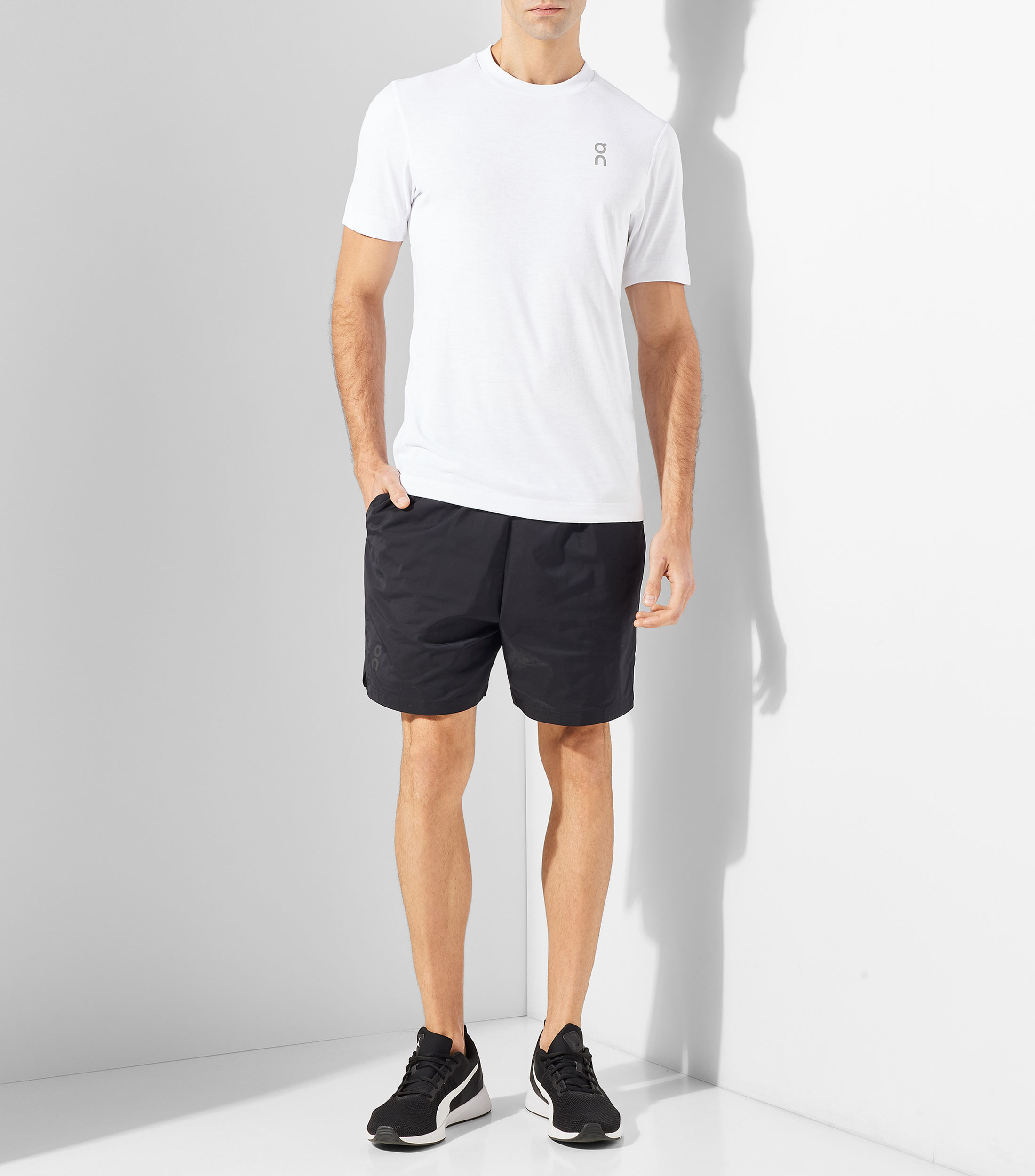 Short de entrenamiento liso Hombre