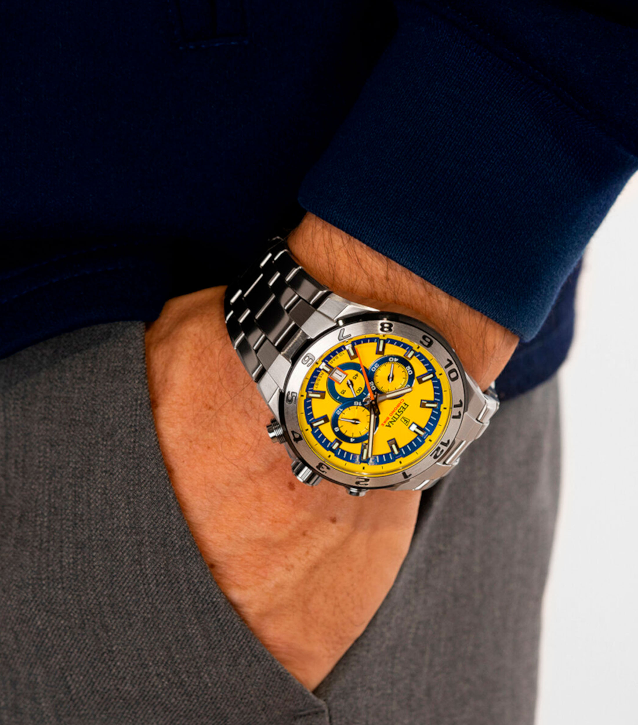 Reloj para Hombre Chrono Bike De Vestir, Plateado