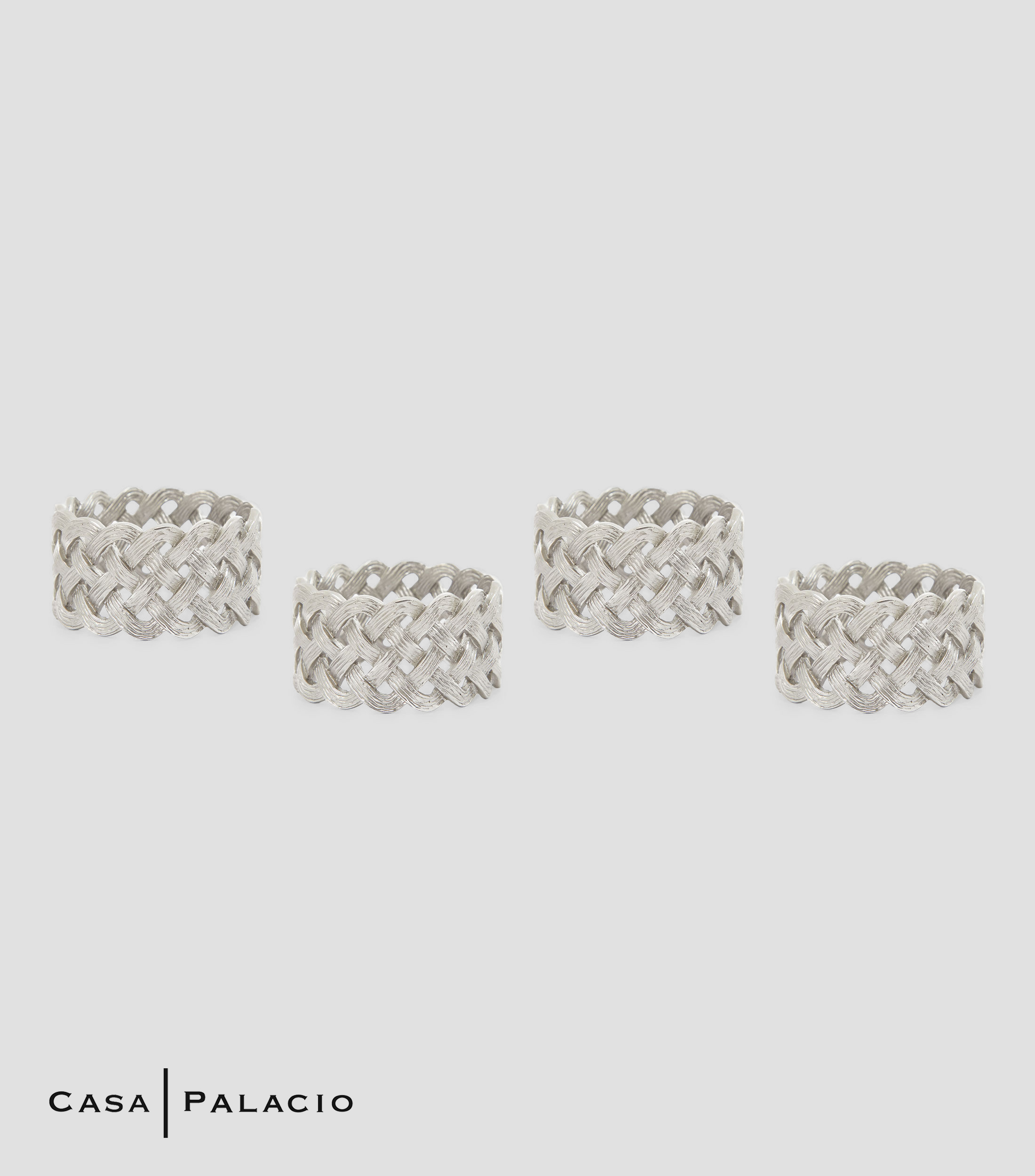 Set 4 Anillos para servilleta Braid Plat en chapa de oro de 24 Kilates