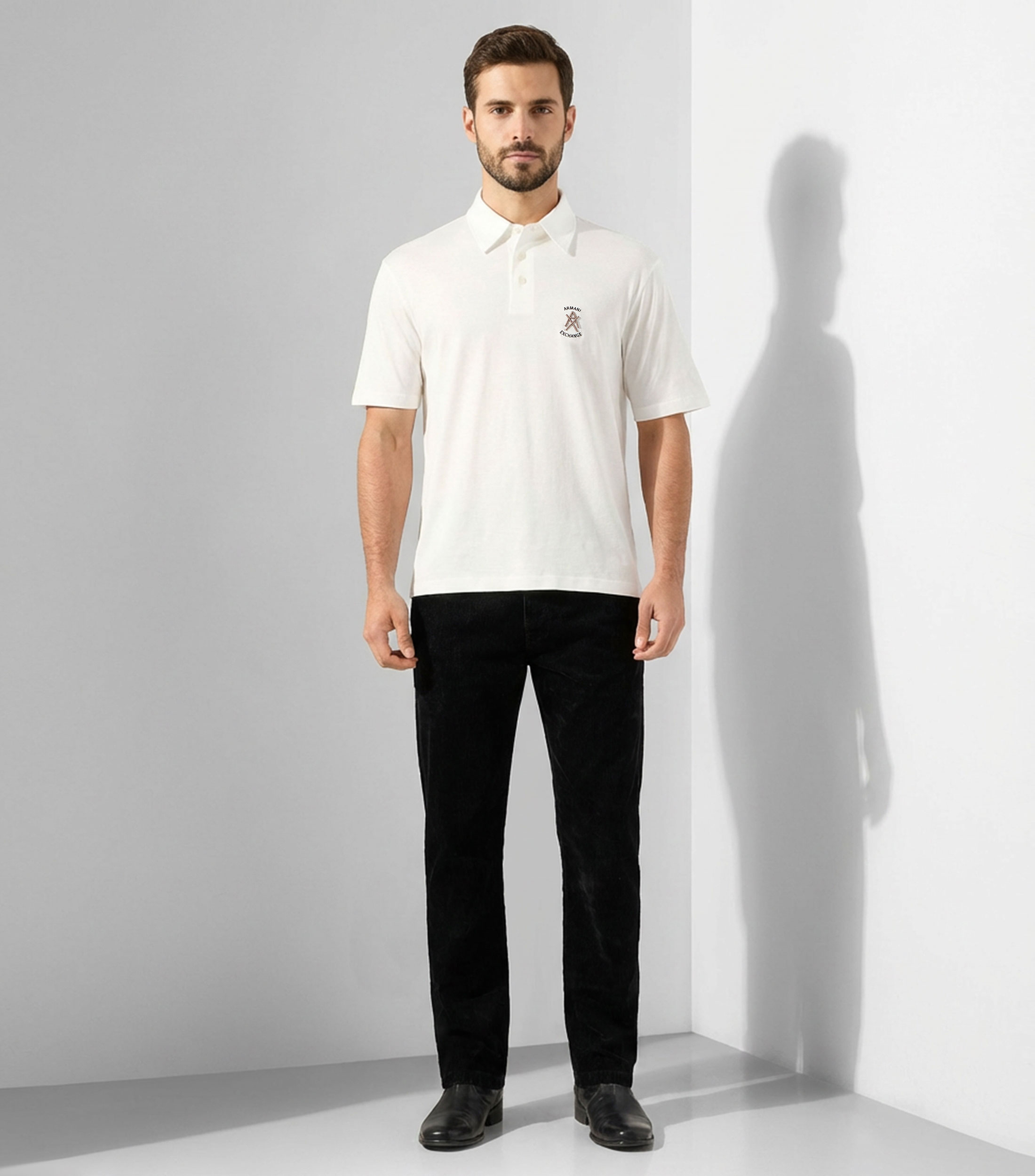 Playera tipo polo manga corta lisa Hombre