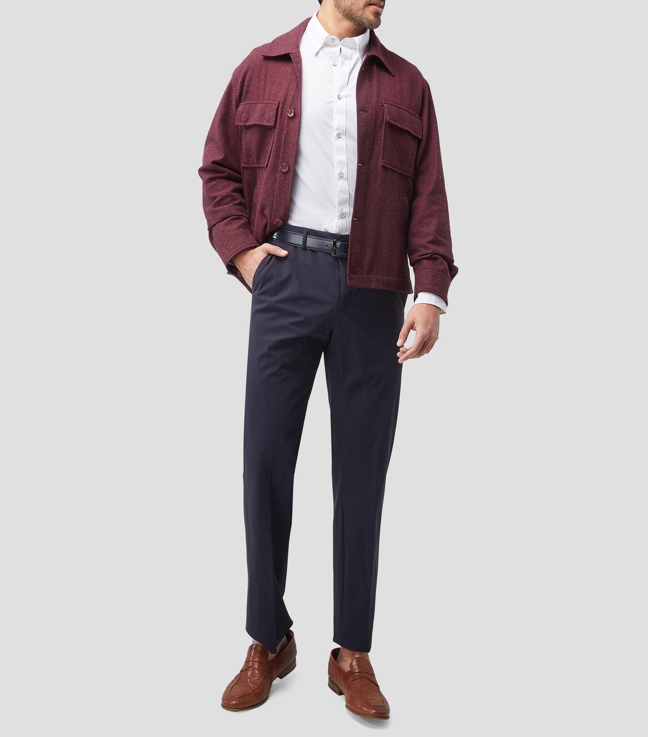 Camisa lisa manga larga Hombre