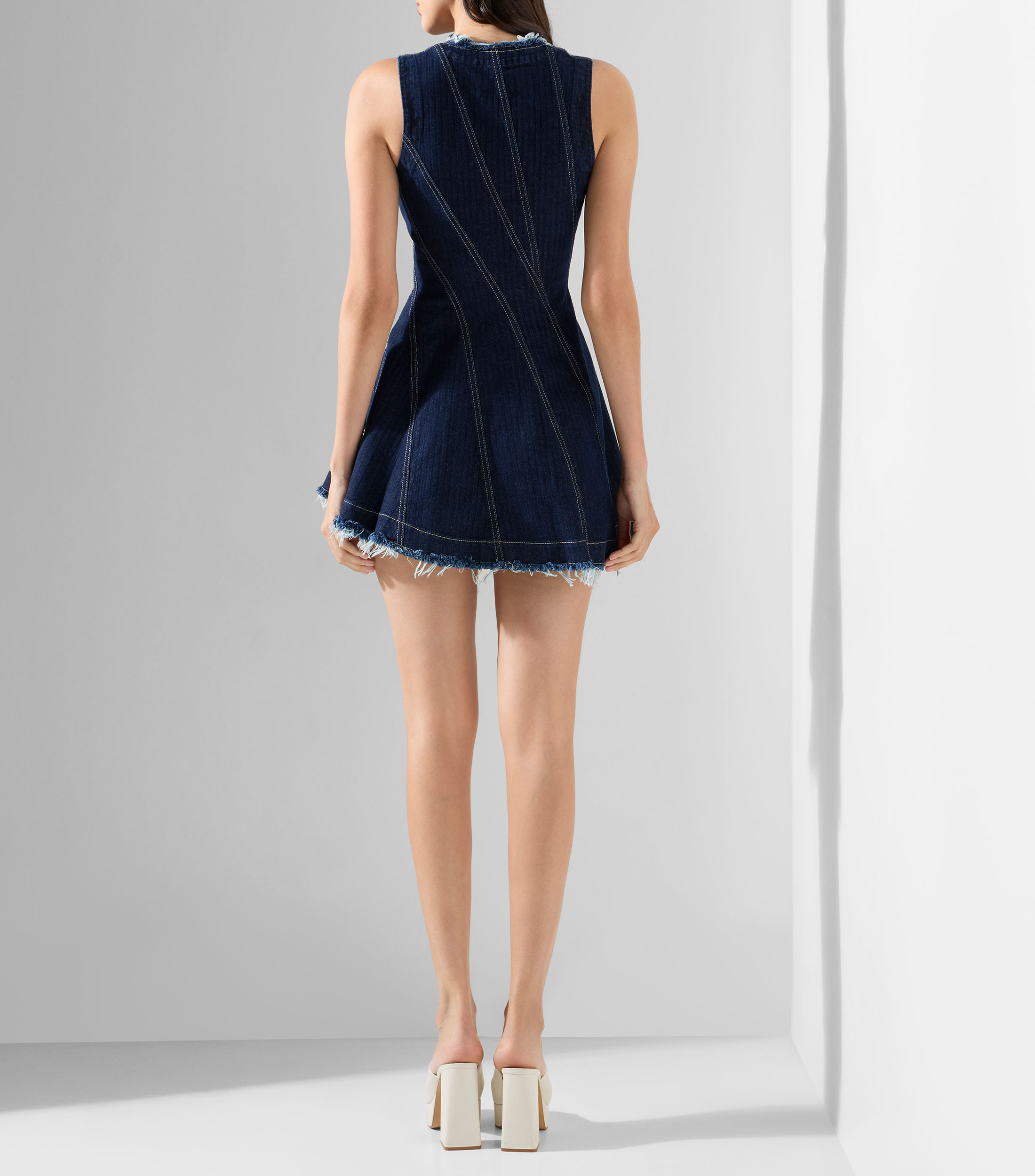 Vestido mini de mezclilla Roya liso Mujer