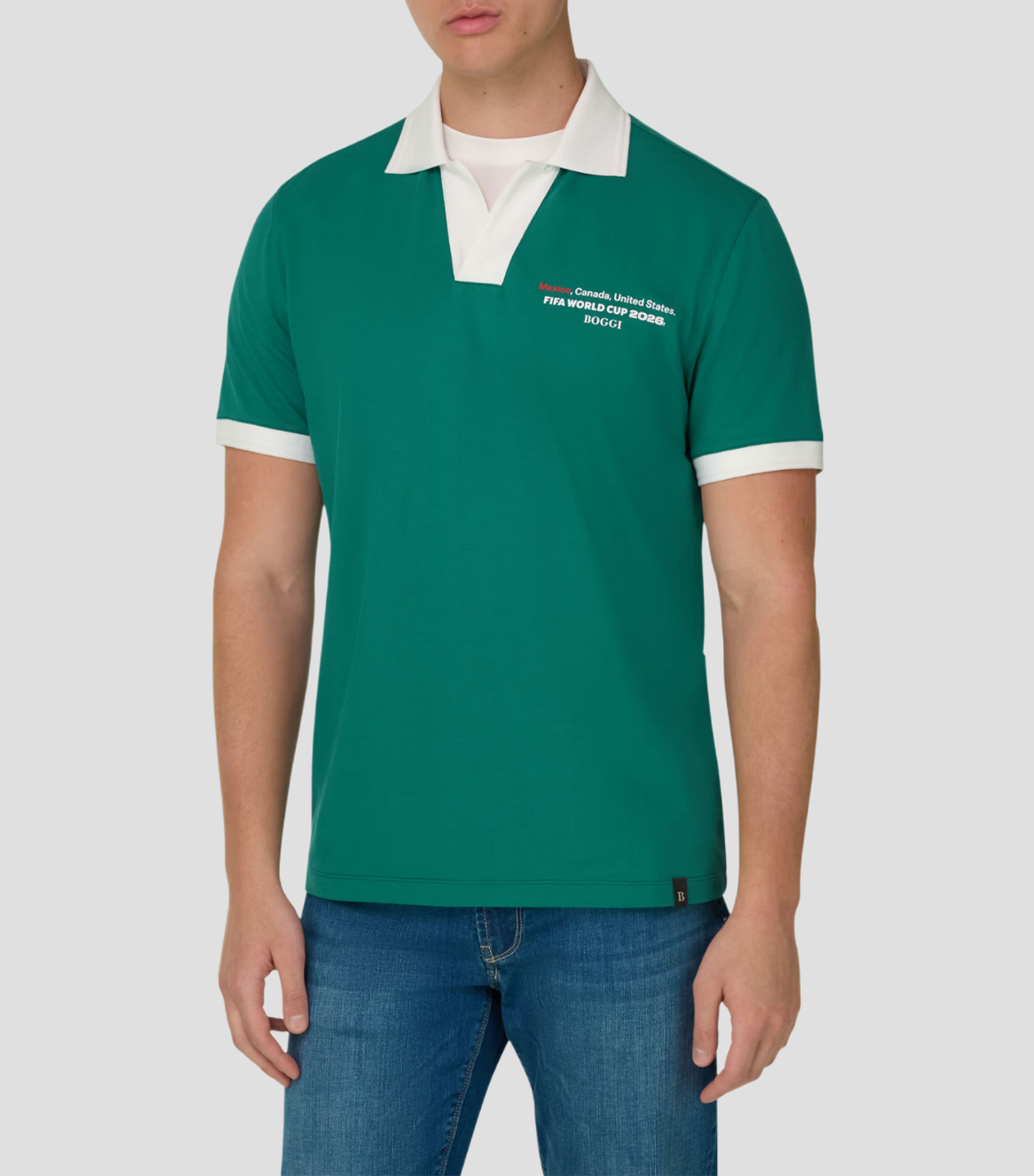 Playera tipo polo manga corta estampada Hombre