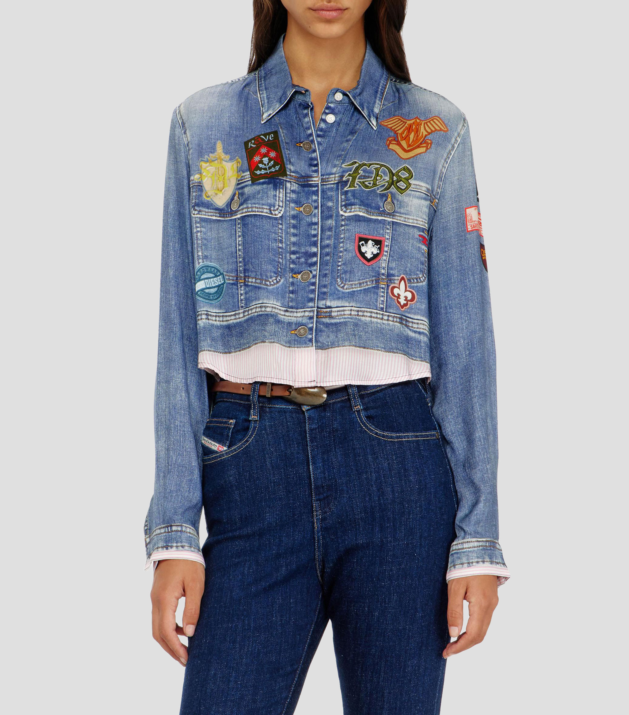 Camisa estampada manga larga Mujer