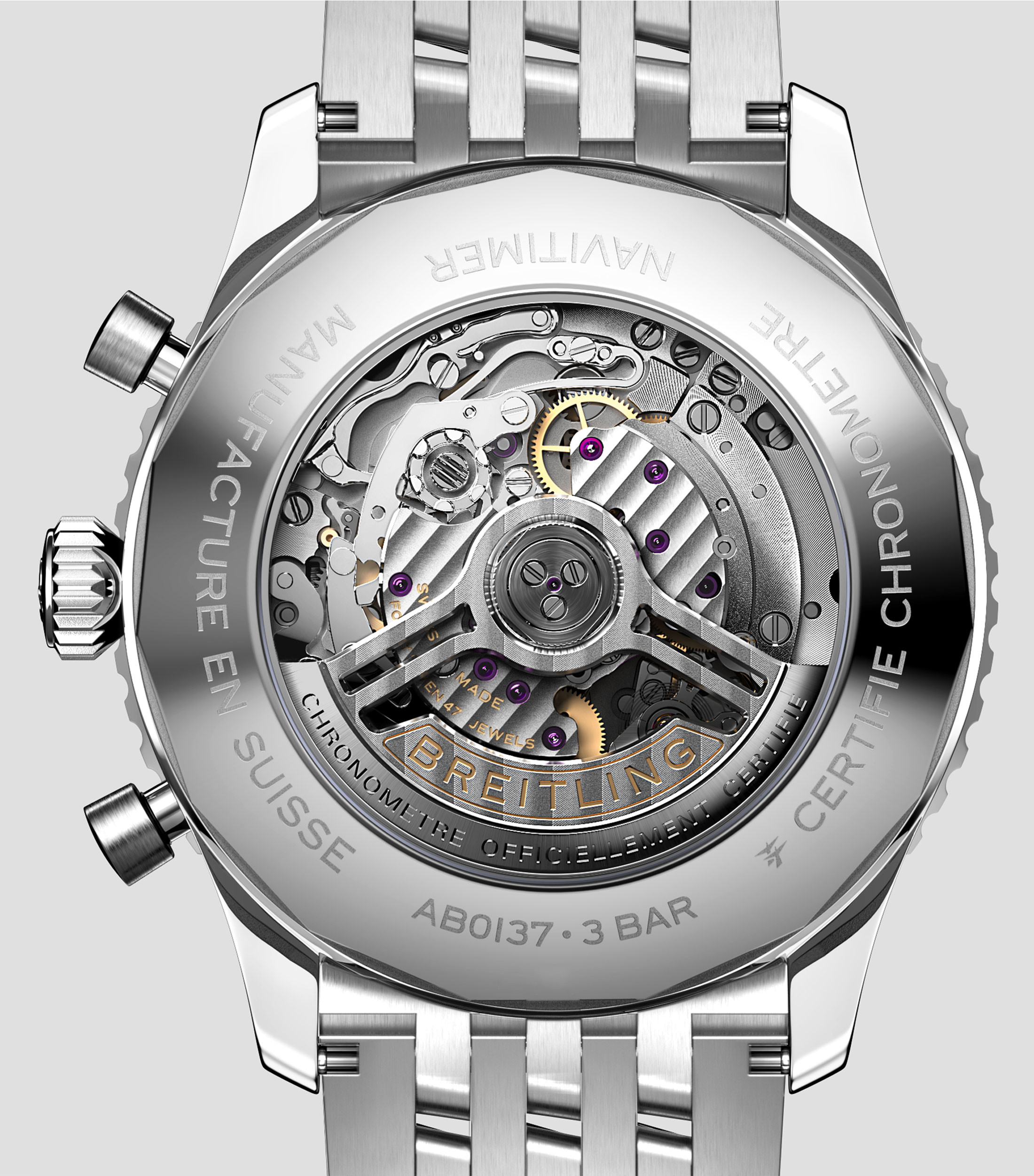 Reloj para Hombre Navitimer B01 Chronograph casual, plateado