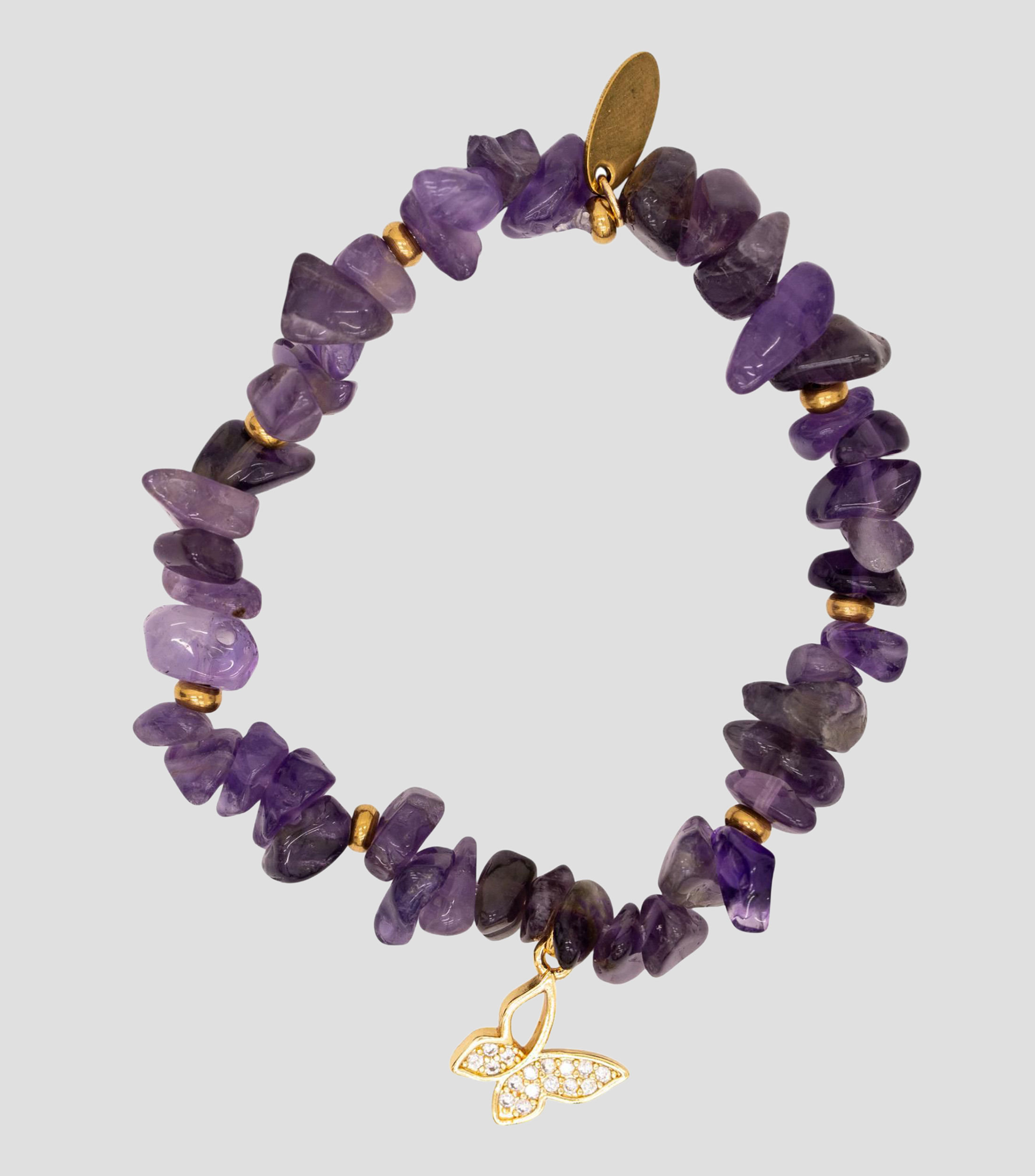 Brazalete con amatista y circonias Mujer