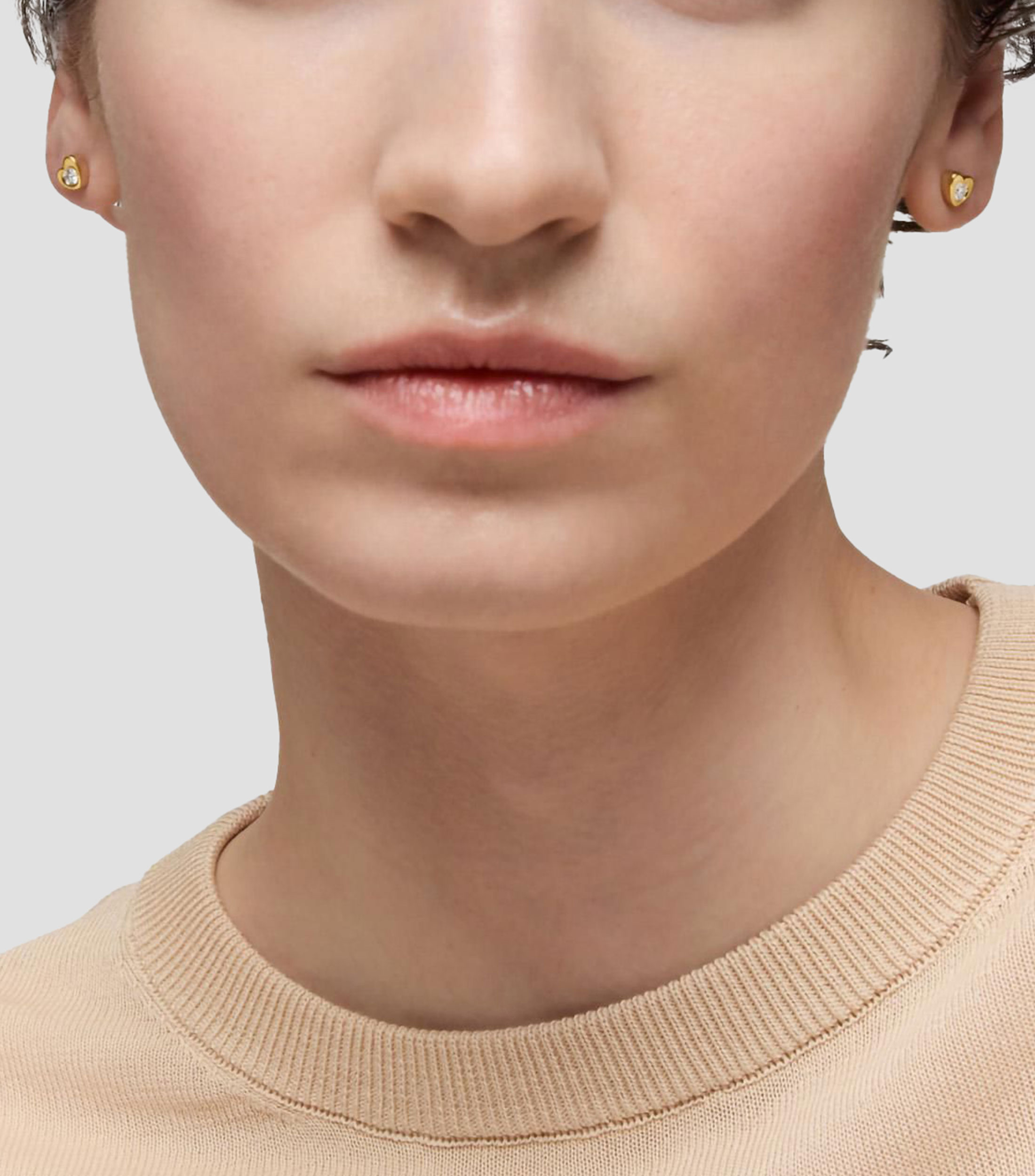 Arete en oro amarillo de 14 kilates Lili Motives con diamantes Mujer