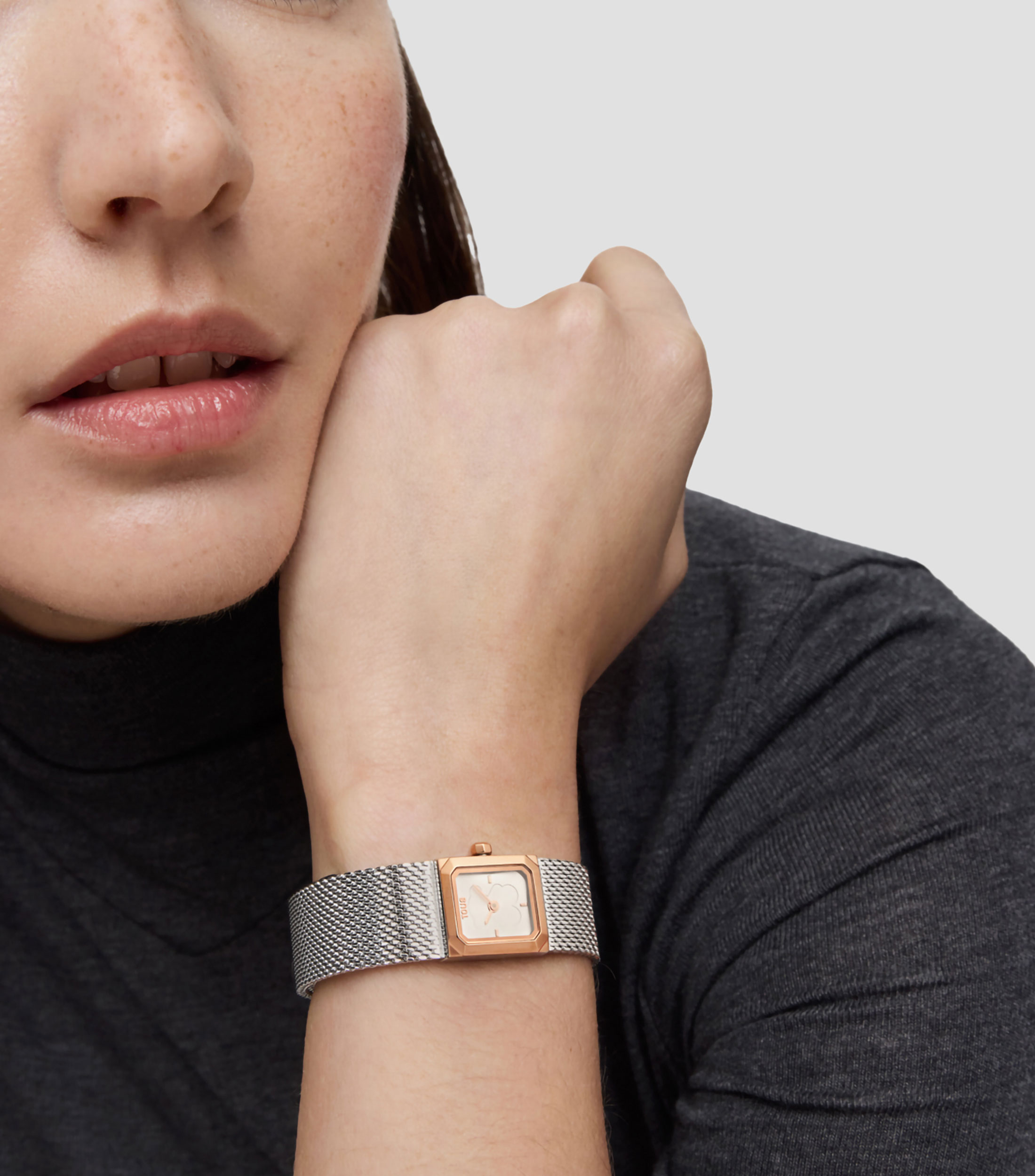 Reloj para Mujer MiniMesh Casual Rosa, Plateado