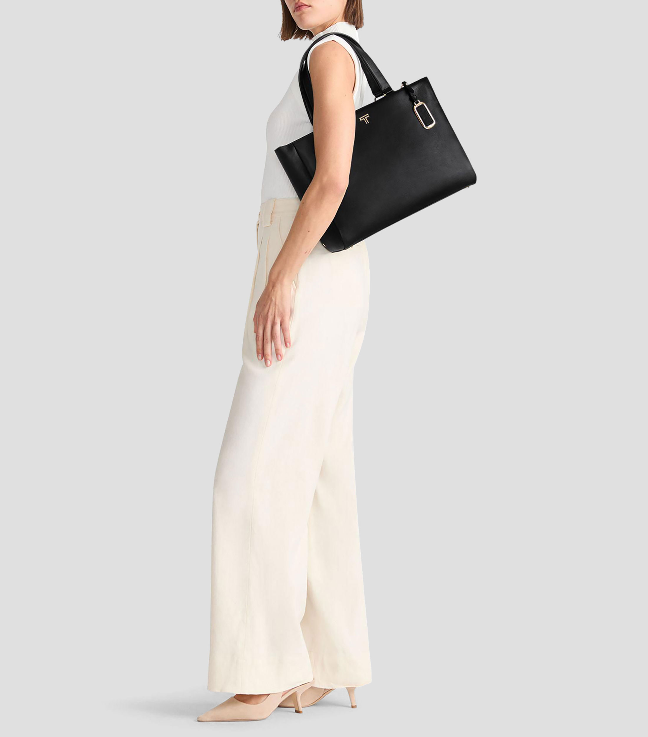Bolsa tote en piel Vail liso Mujer