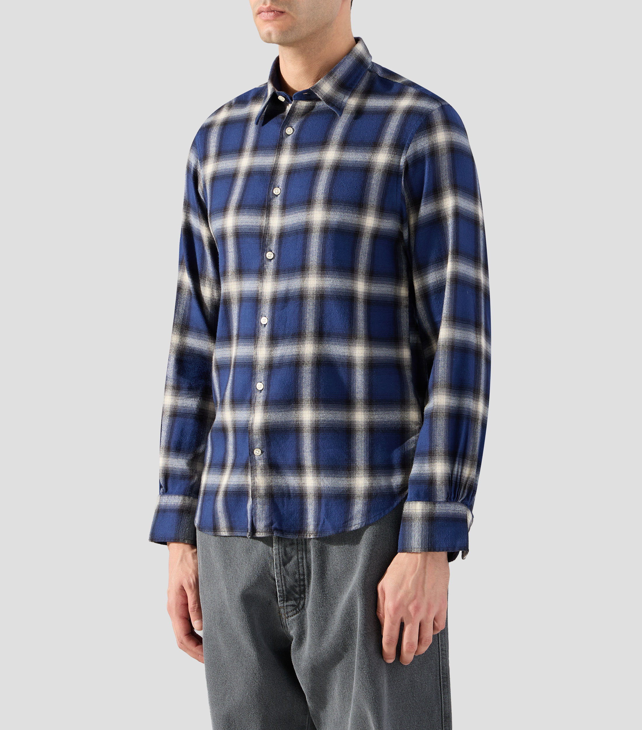 Camisa a cuadros manga larga Hombre