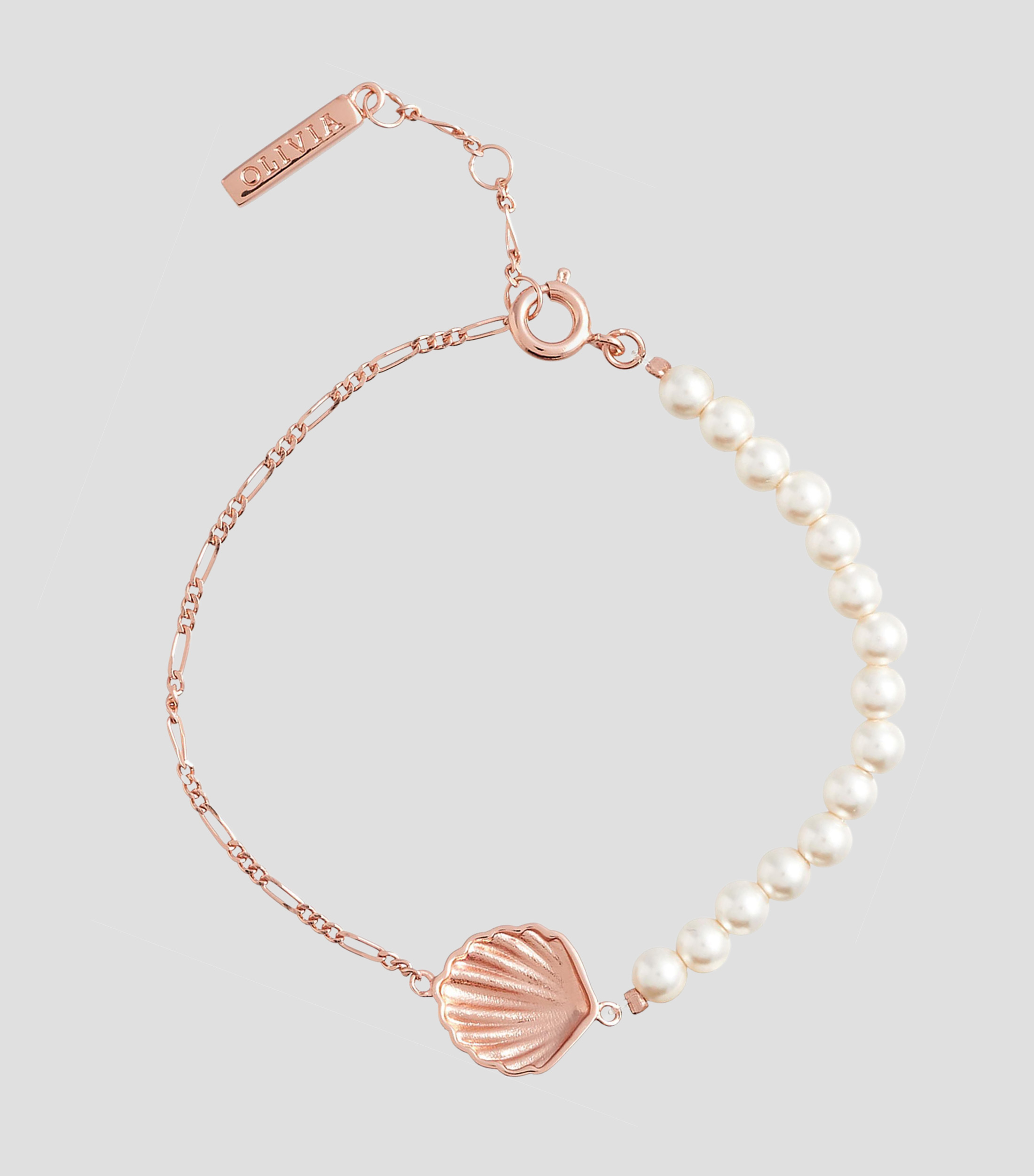 Pulsera con dije de concha con perlas Under The Sea Mujer
