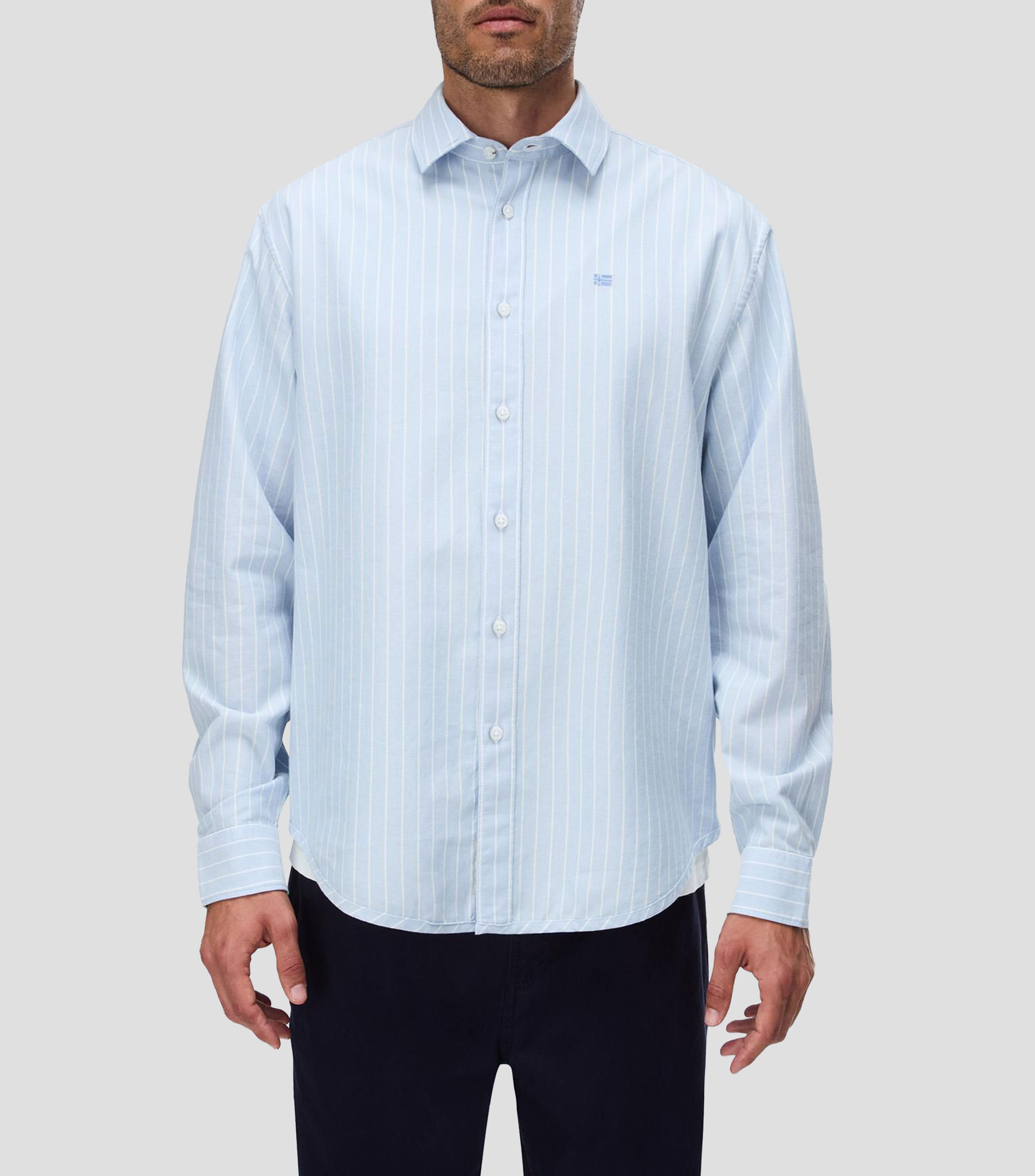 Camisa de rayas manga larga Hombre