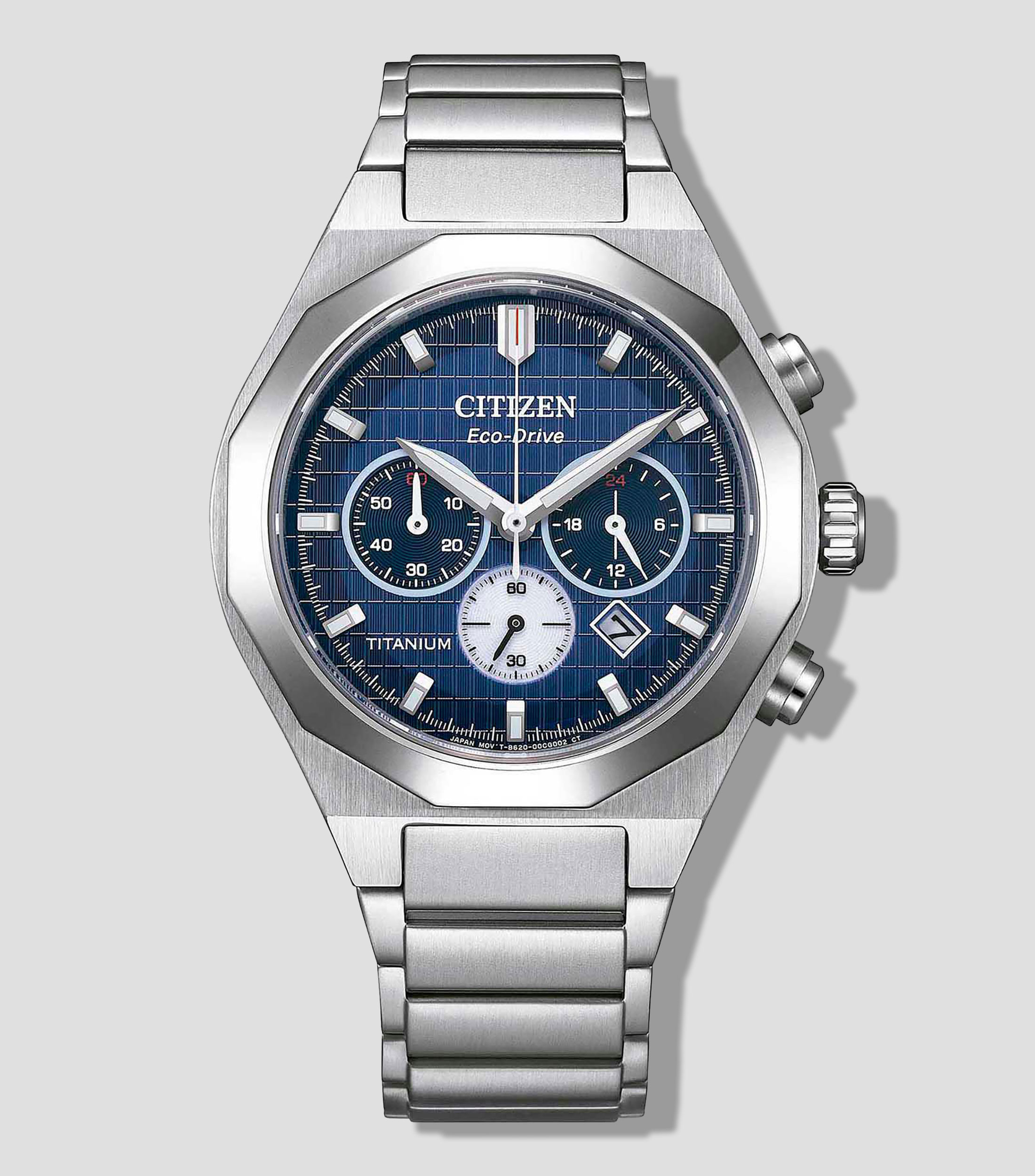 Reloj para Hombre Zenshin Senkei Super Titanium casual plateado, azul