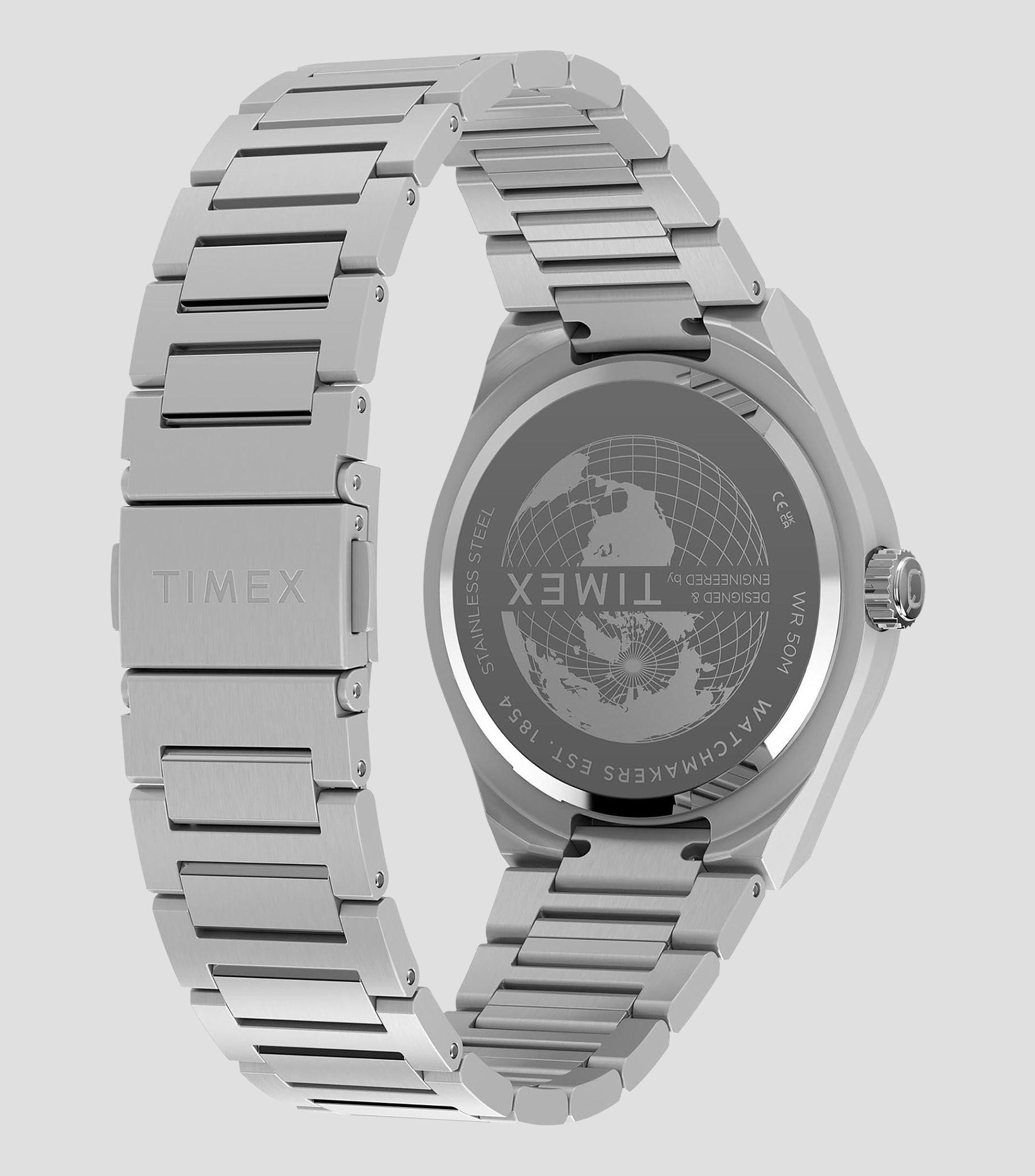Reloj para Hombre Q Timex Continental GMT Casual Verde, Plateado