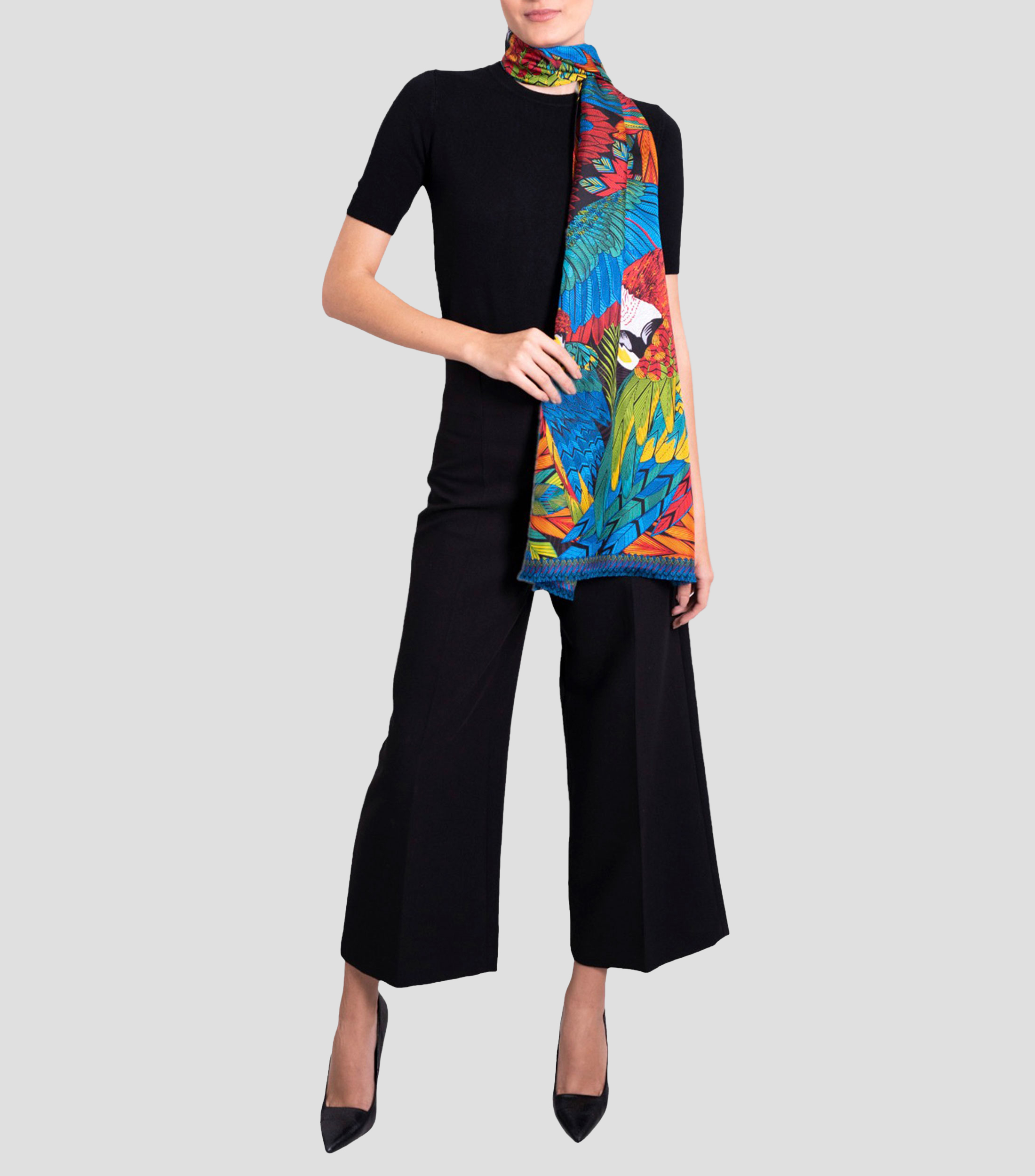 Chalina multicolor estampada Mujer