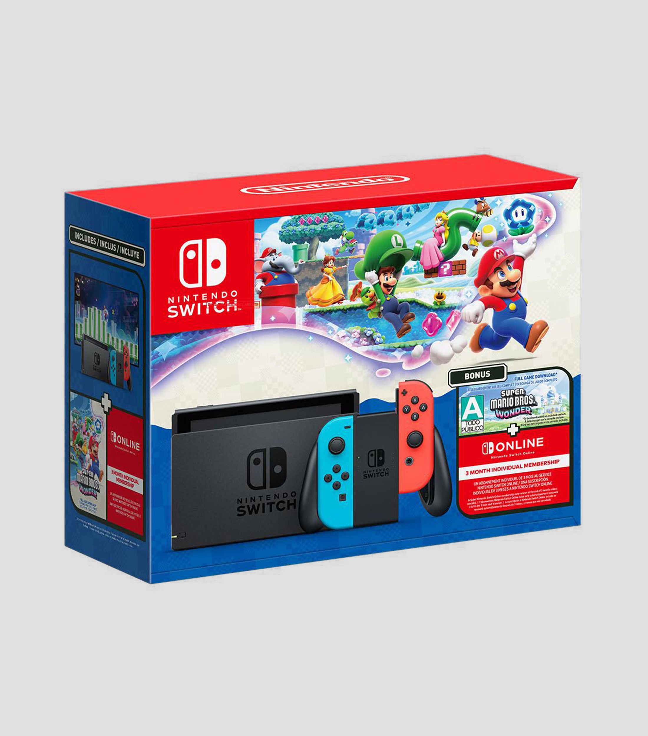 Consola Nintendo Switch con Super Mario Bros. Wonder + Suscripción a Nintendo Switch Online 3 Meses