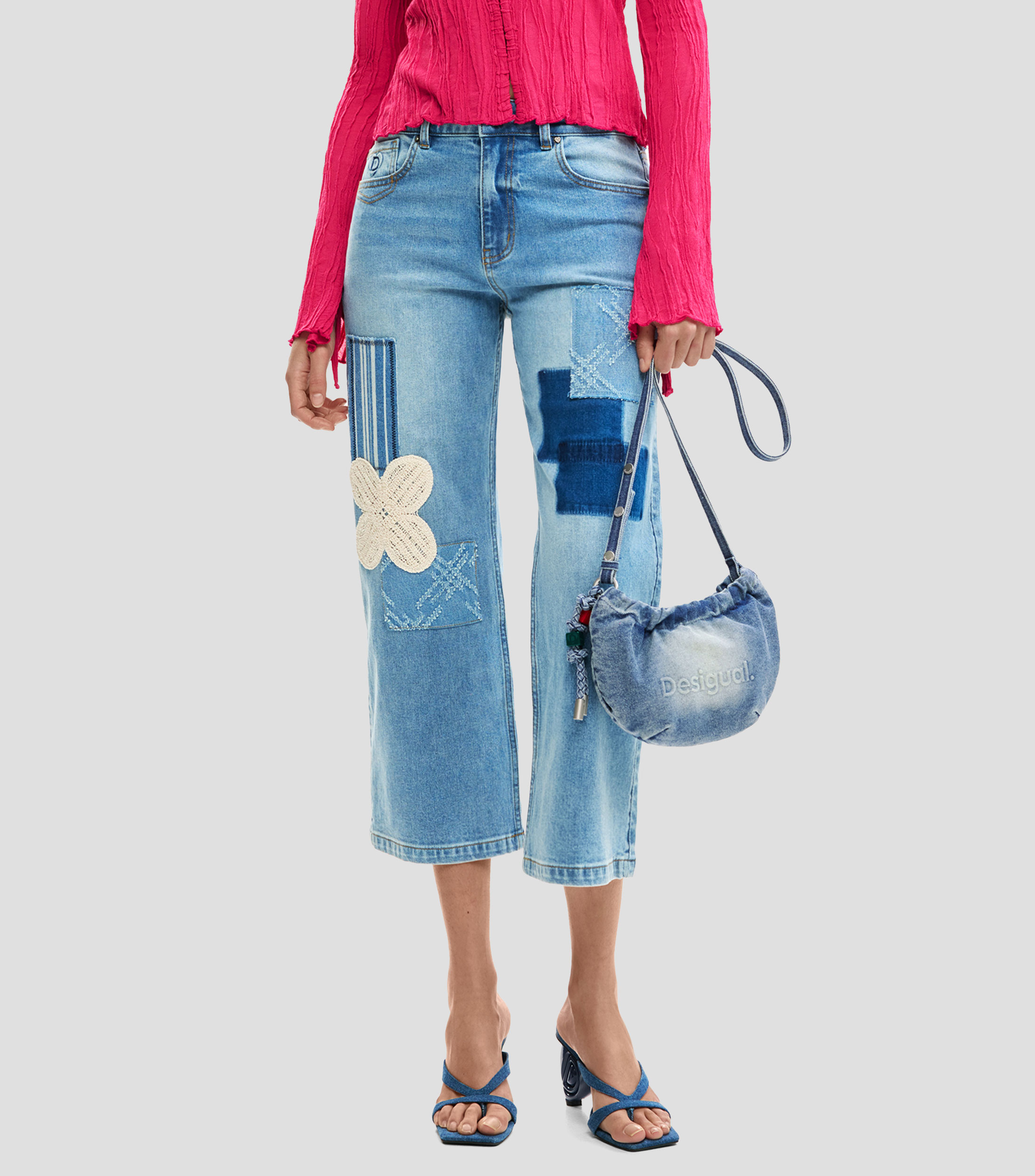 Bolsa crossbody jaspeada Mujer