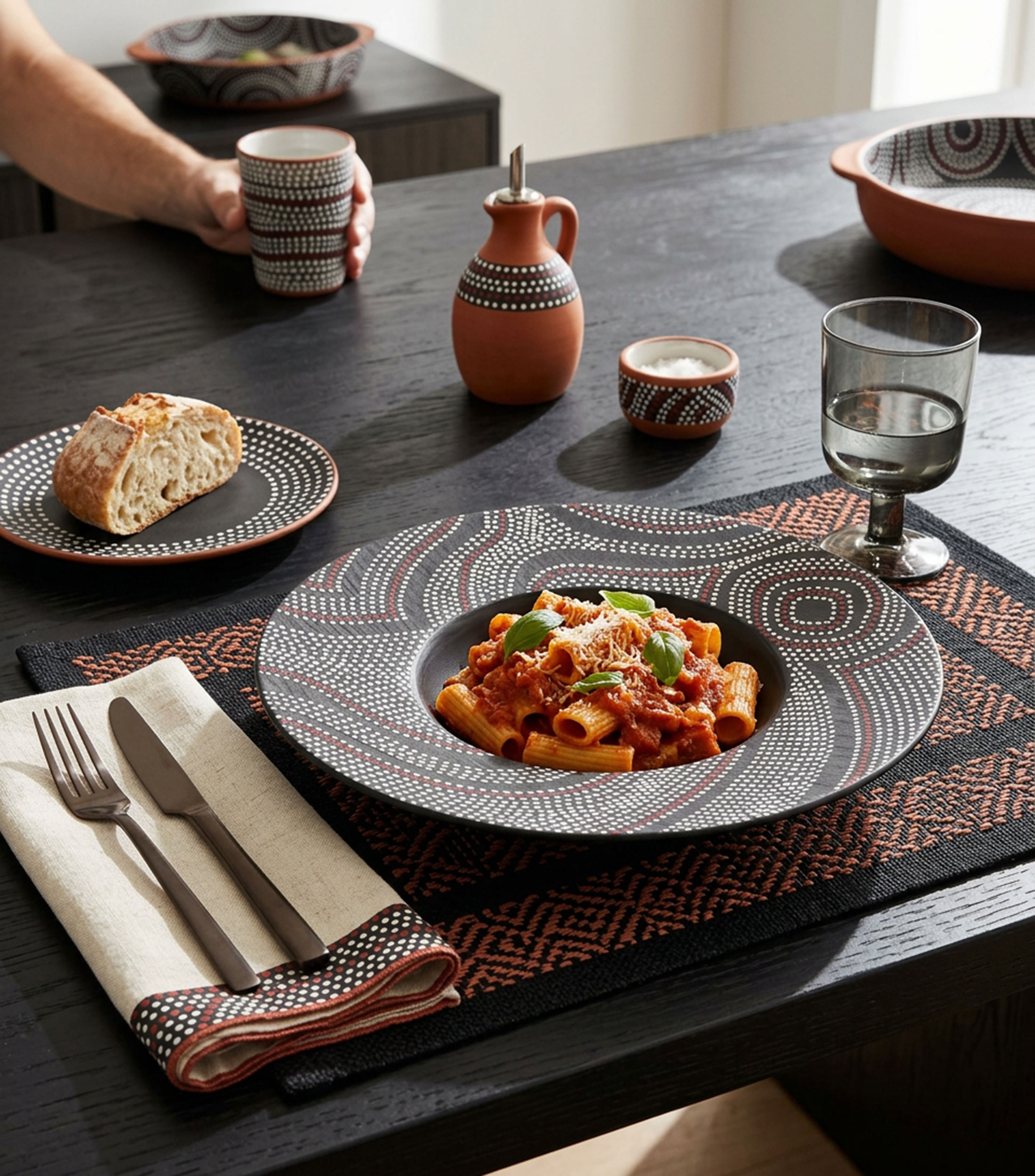 Plato para Pasta Manufacture Rock Desert con puntos