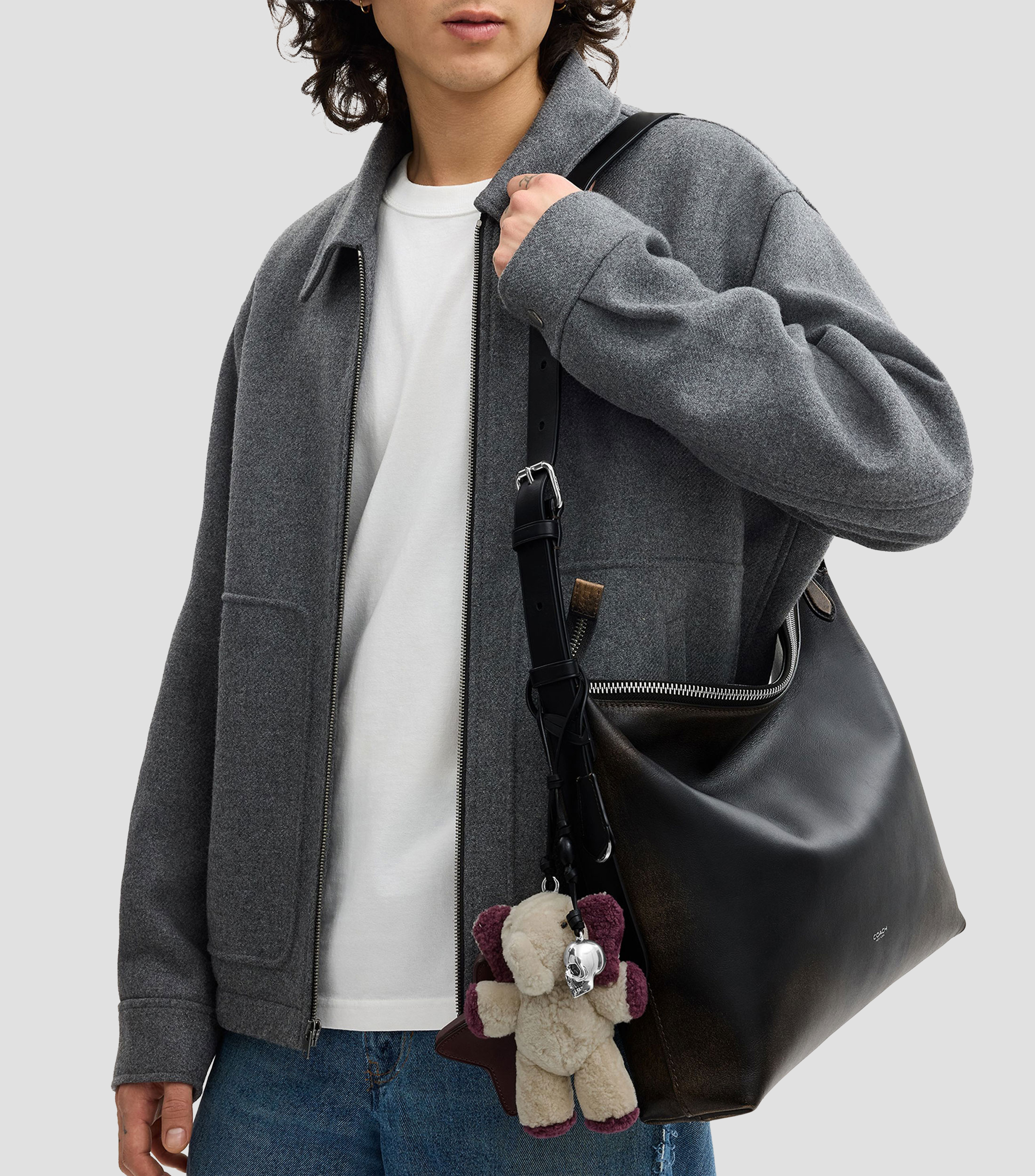 Bolsa en piel clutch sólido Mujer