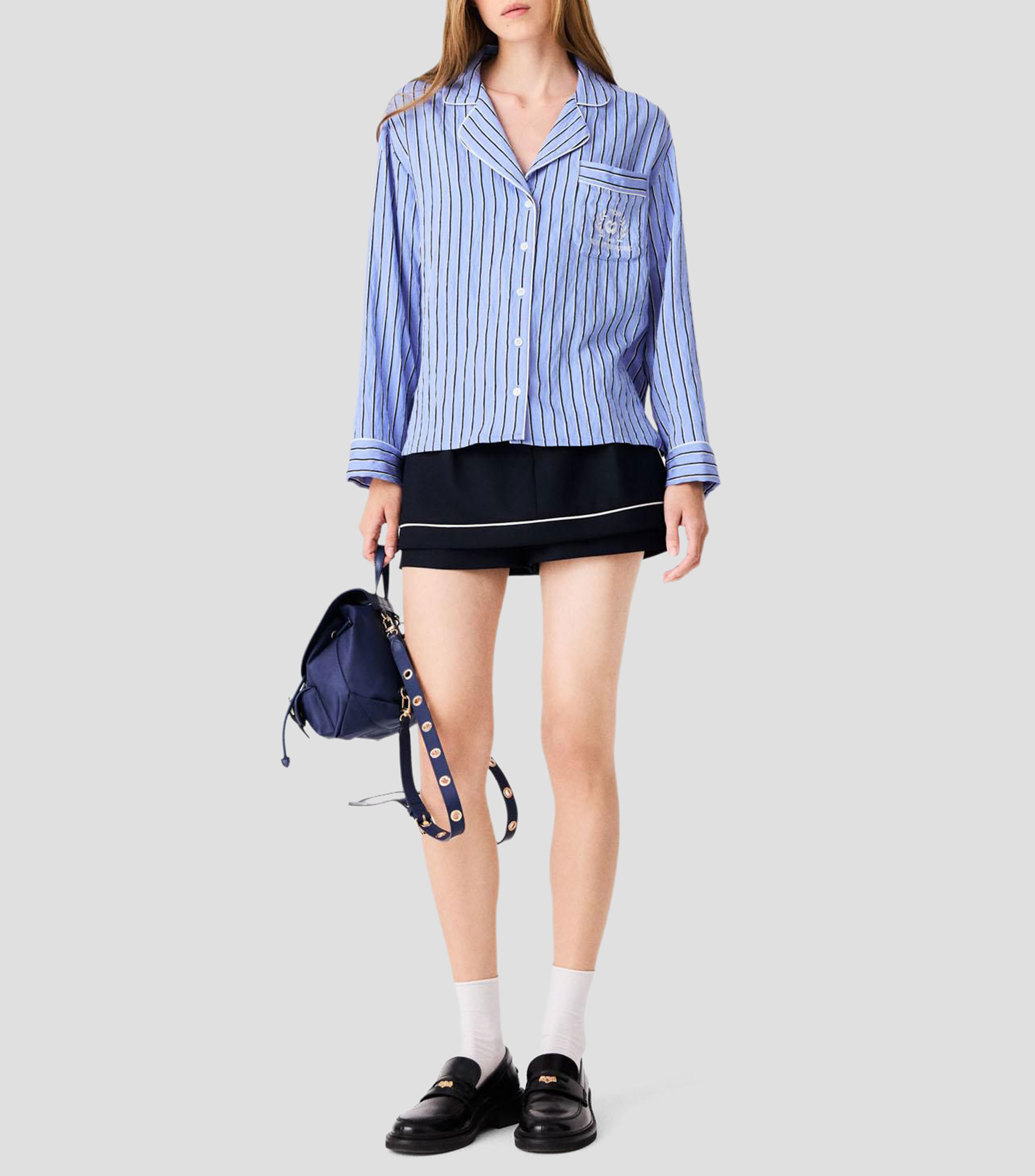 Camisa con rayas manga larga Mujer