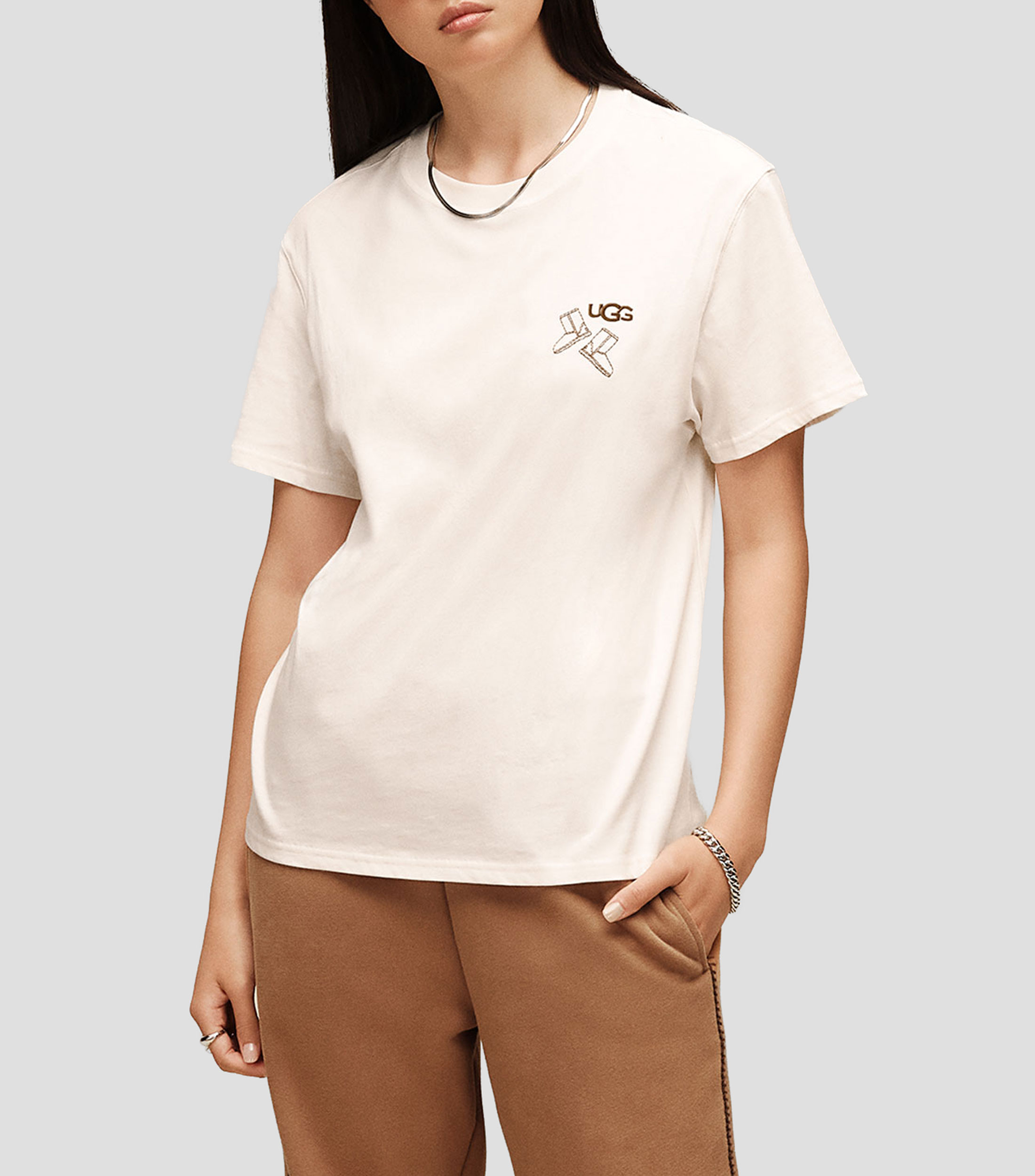 Playera sólida de cuello redondo y manga corta Unisex