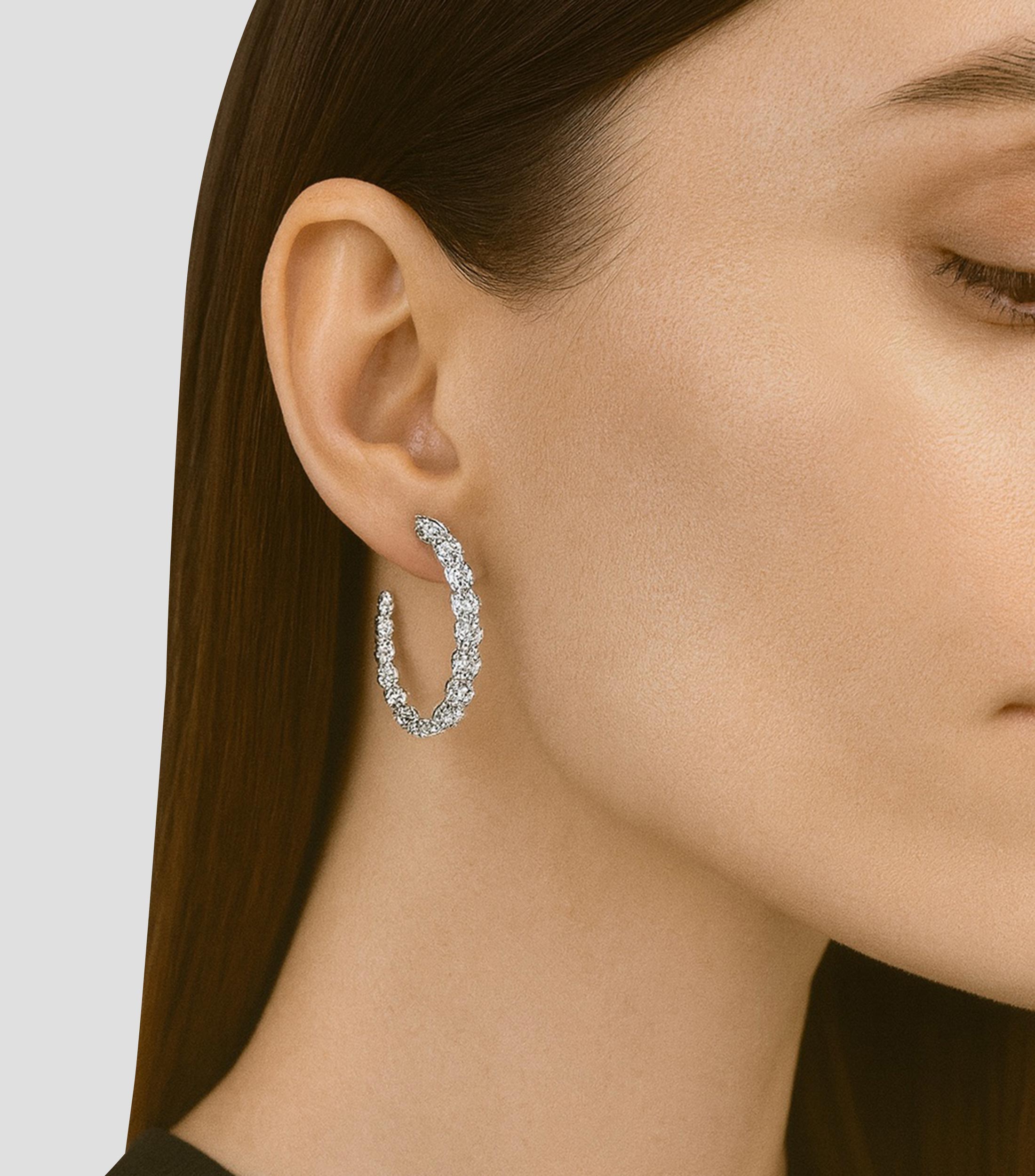 Pendientes en oro de 18 Kts con diamantes Mujer