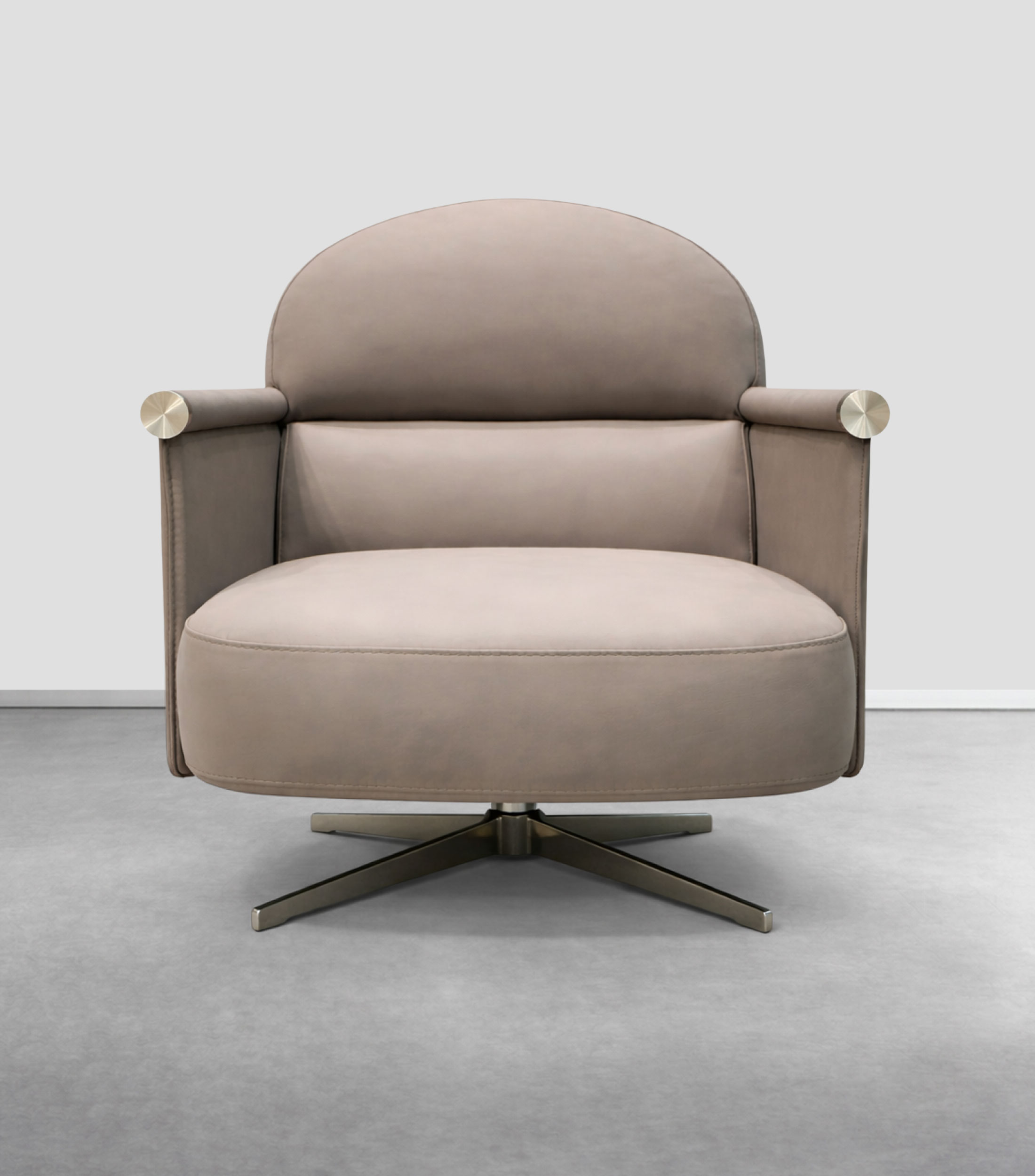 Sillón giratorio en piel Koro