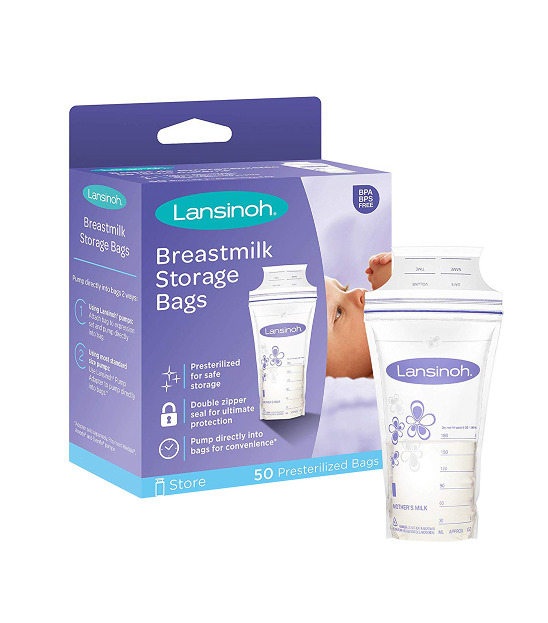 Set 50 Bolsas almacenadoras de Leche Materna