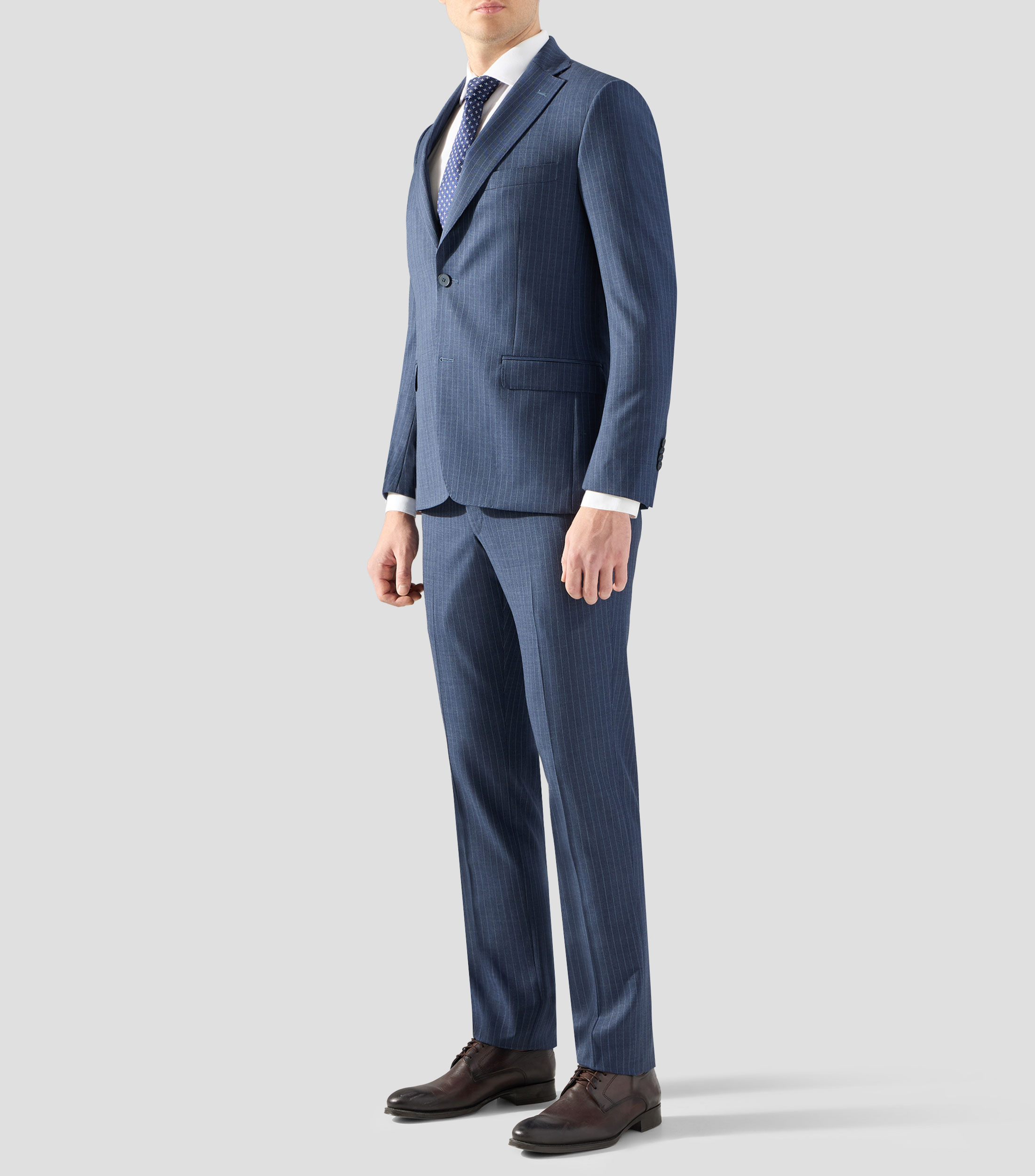 Traje corte slim a rayas Hombre